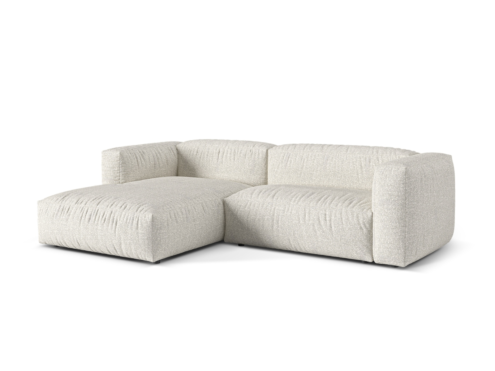 Boucle Modular Left Corner Sofa XL, "Martina", 2 Seats, 280x176x75