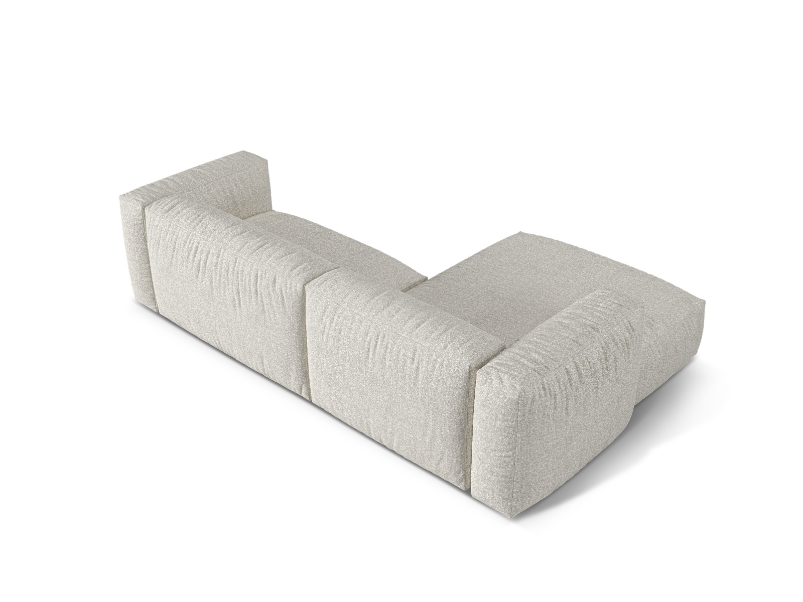 Boucle Modular Left Corner Sofa XL, "Martina", 2 Seats, 280x176x75