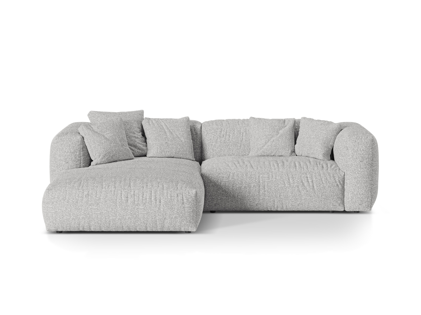 Boucle Modular Left Corner Sofa XL, "Martina", 2 Seats, 280x176x75