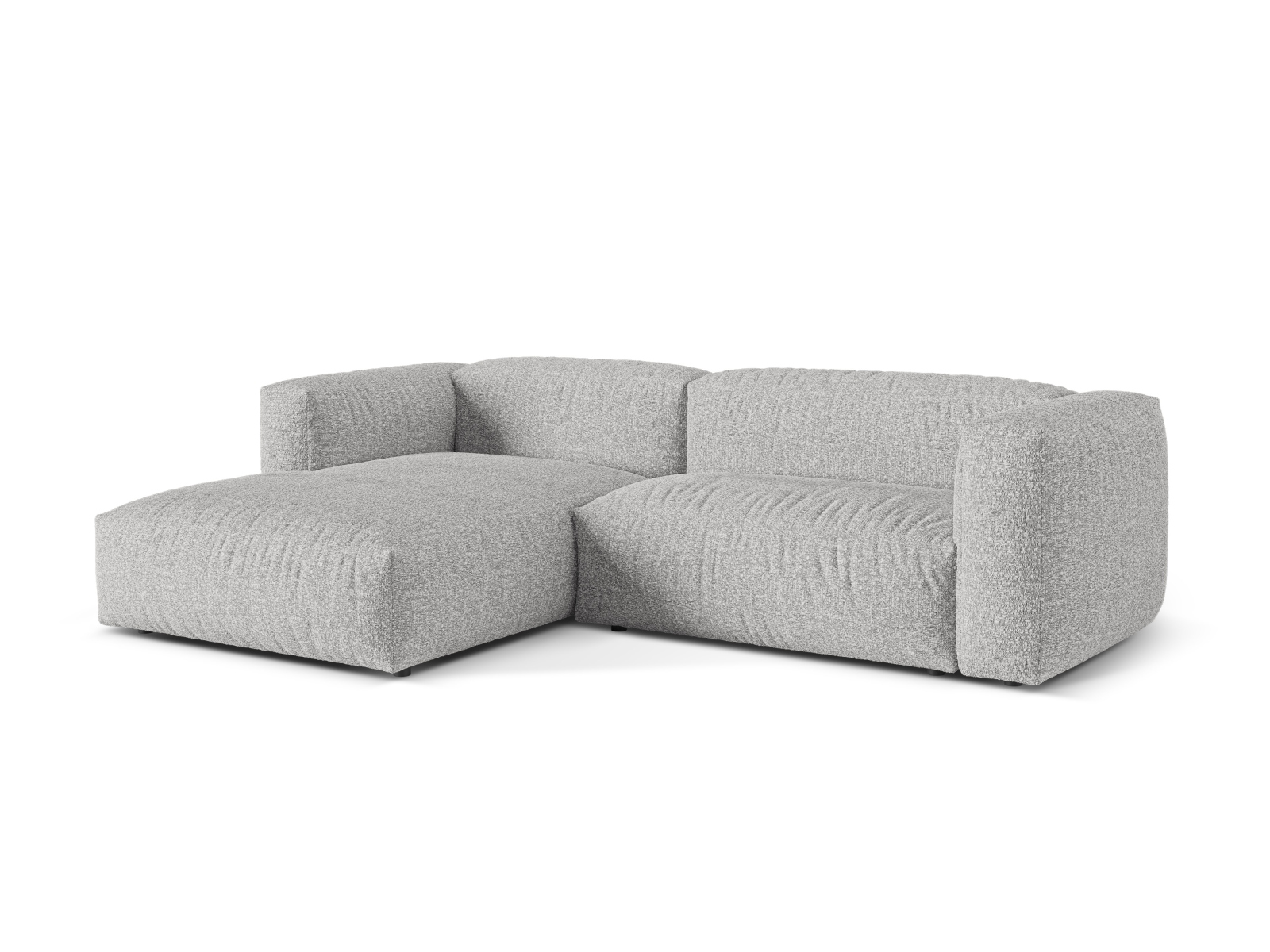 Boucle Modular Left Corner Sofa XL, "Martina", 2 Seats, 280x176x75