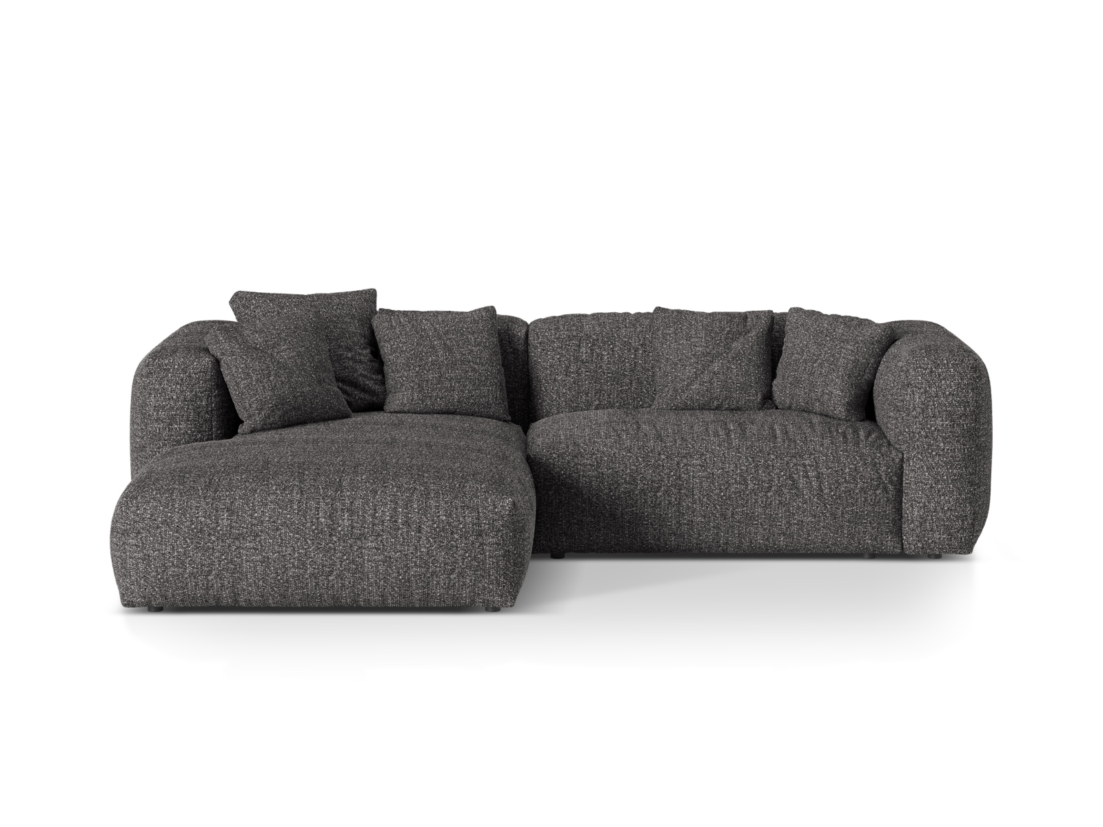 Boucle Modular Left Corner Sofa XL, "Martina", 2 Seats, 280x176x75