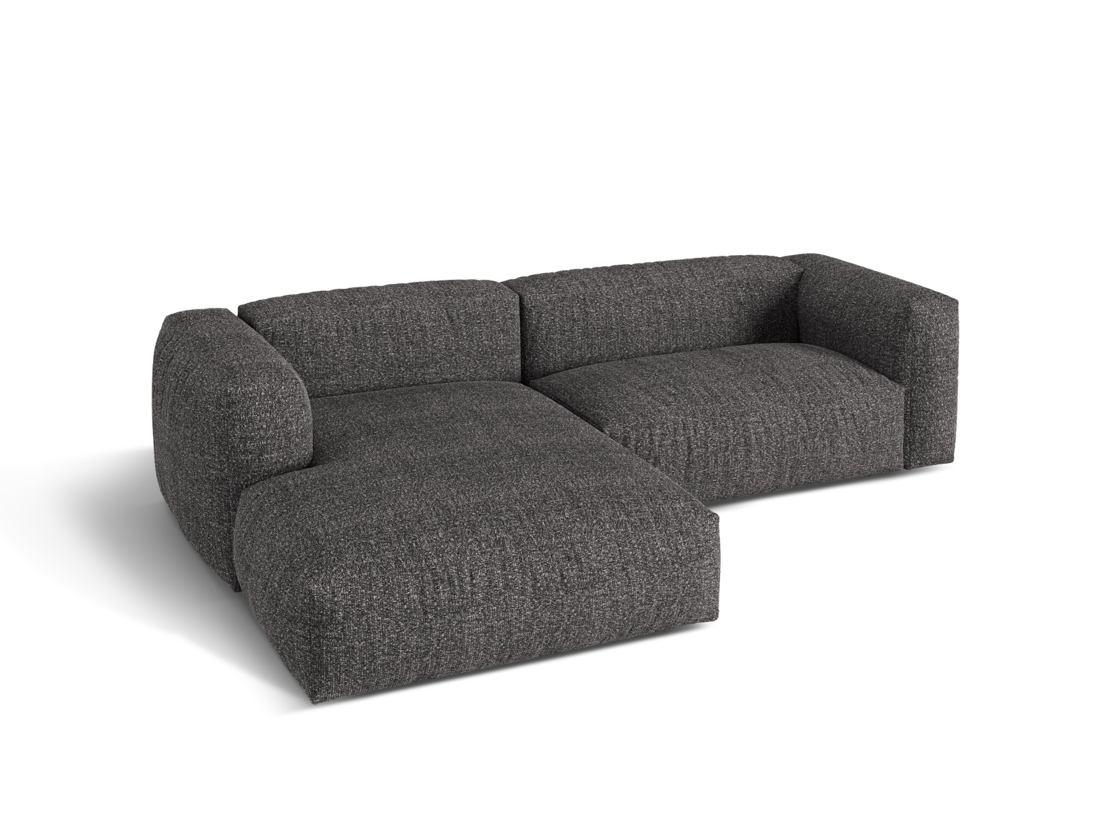 Boucle Modular Left Corner Sofa XL, "Martina", 2 Seats, 280x176x75