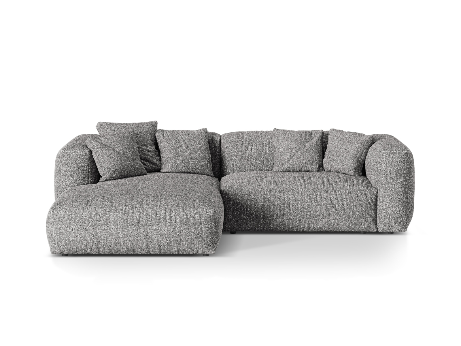 Boucle Modular Left Corner Sofa XL, "Martina", 2 Seats, 280x176x75