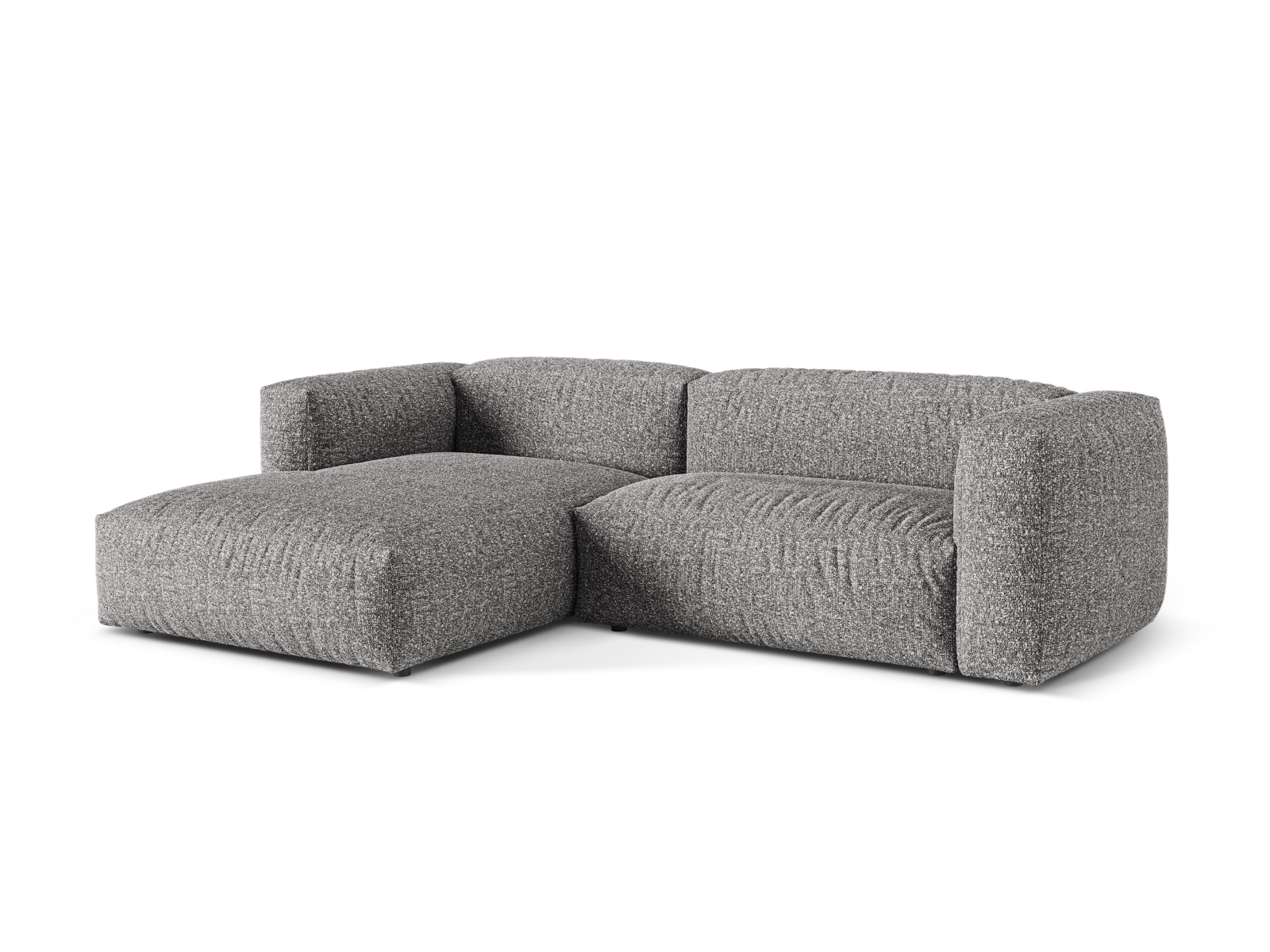 Boucle Modular Left Corner Sofa XL, "Martina", 2 Seats, 280x176x75