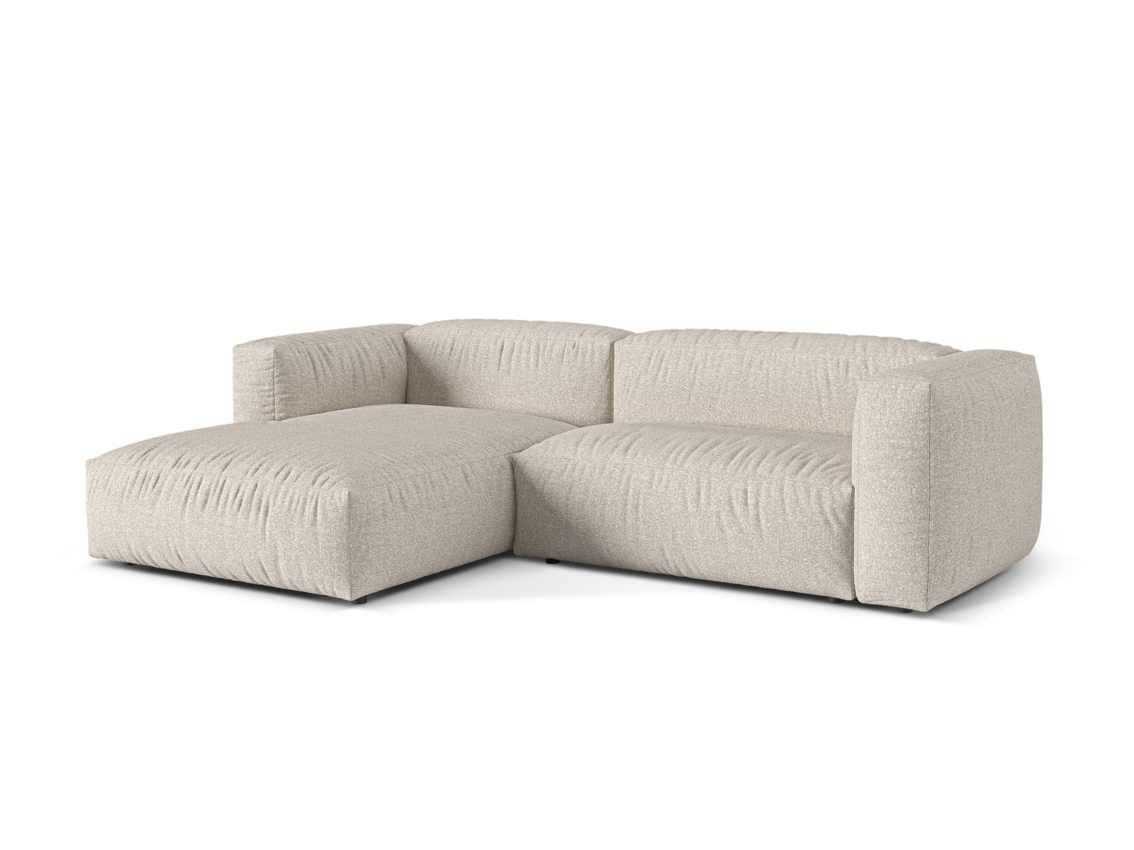 Boucle Modular Left Corner Sofa XL, "Martina", 2 Seats, 280x176x75