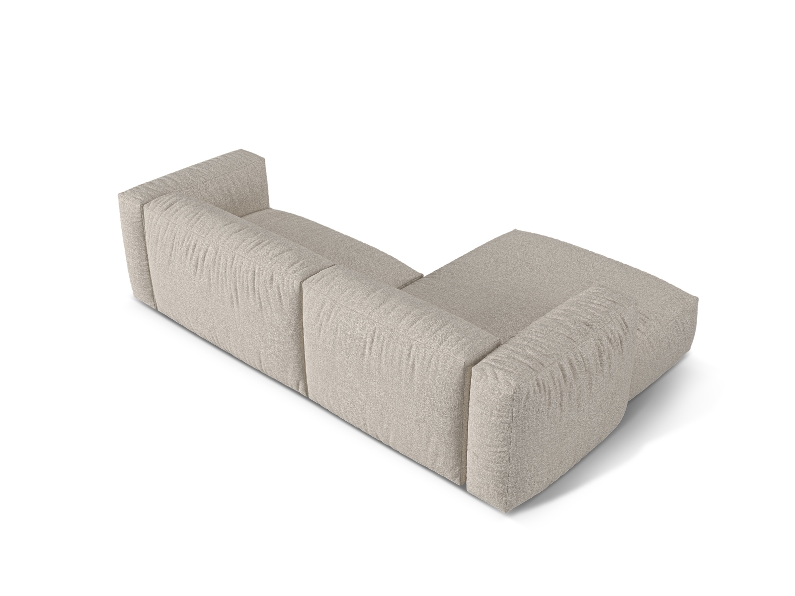 Boucle Modular Left Corner Sofa XL, "Martina", 2 Seats, 280x176x75