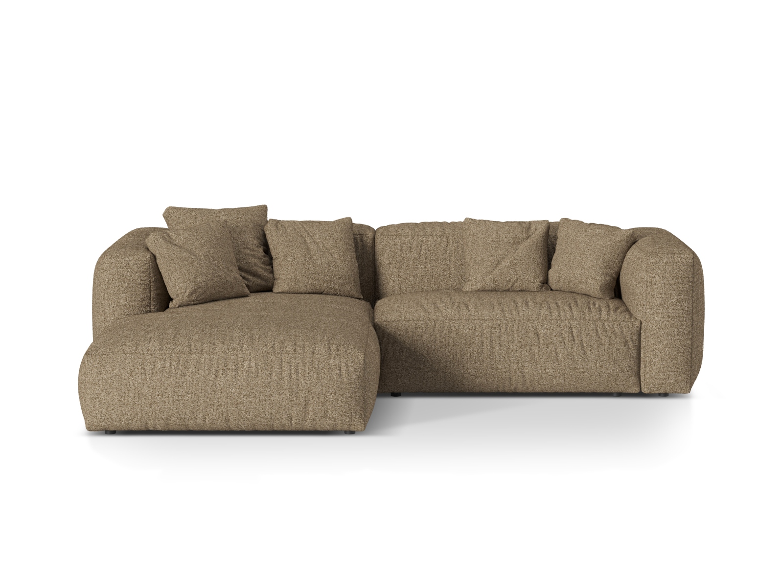 Boucle Modular Left Corner Sofa XL, "Martina", 2 Seats, 280x176x75
