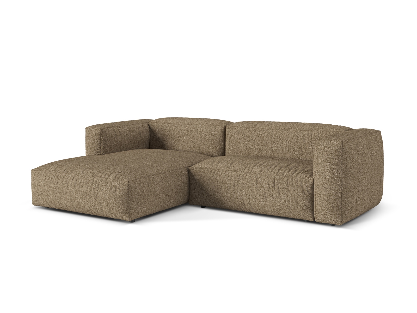Boucle Modular Left Corner Sofa XL, "Martina", 2 Seats, 280x176x75