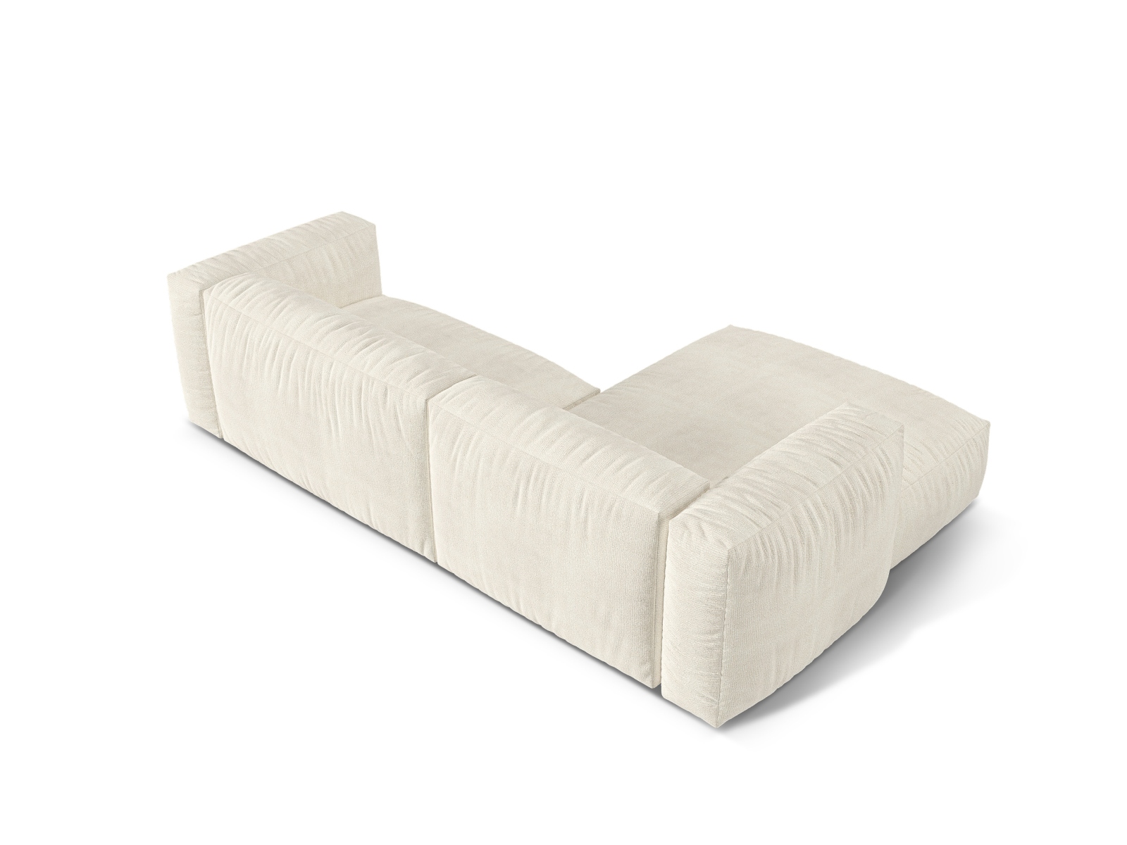 Boucle Modular Left Corner Sofa XL, "Martina", 2 Seats, 280x176x75