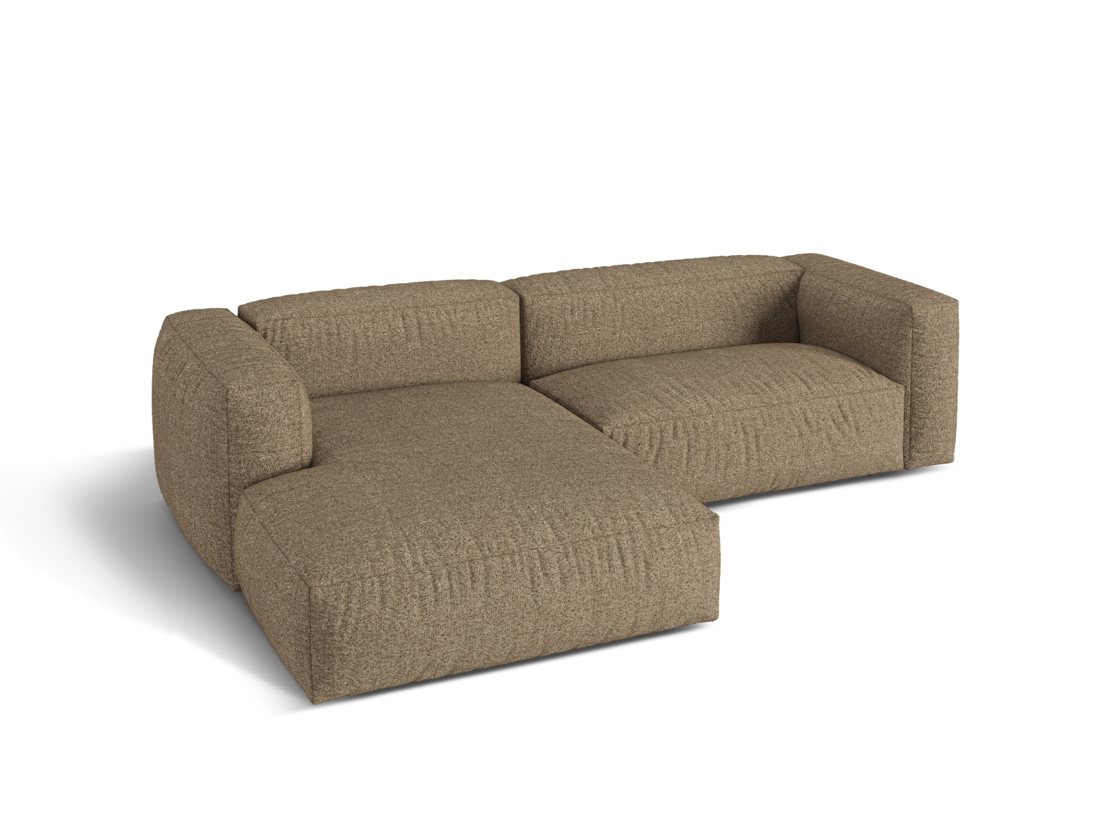 Boucle Modular Left Corner Sofa XL, "Martina", 2 Seats, 280x176x75