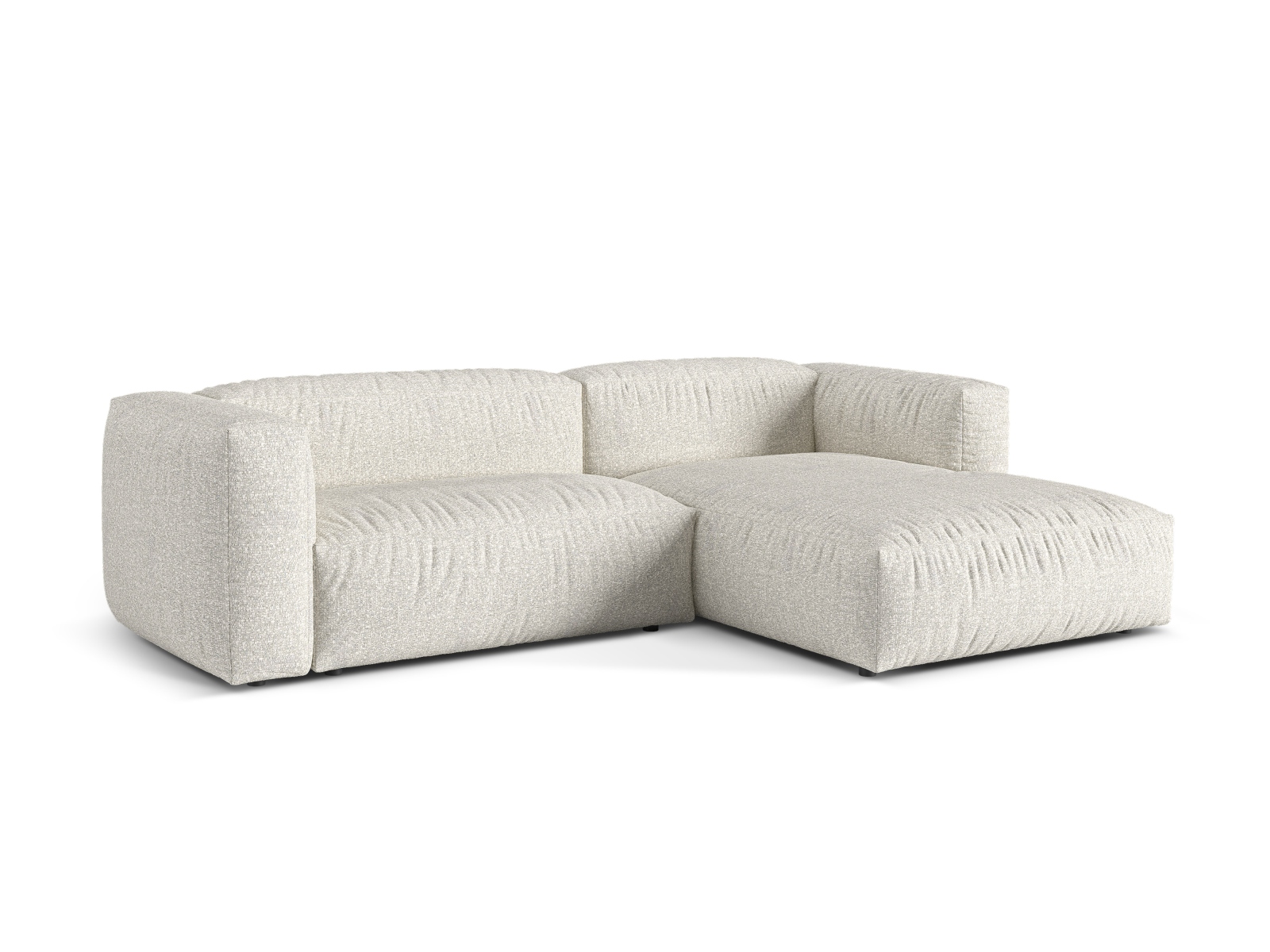 Boucle Modular Right Corner Sofa XL, "Martina", 2 Seats, 280x176x75