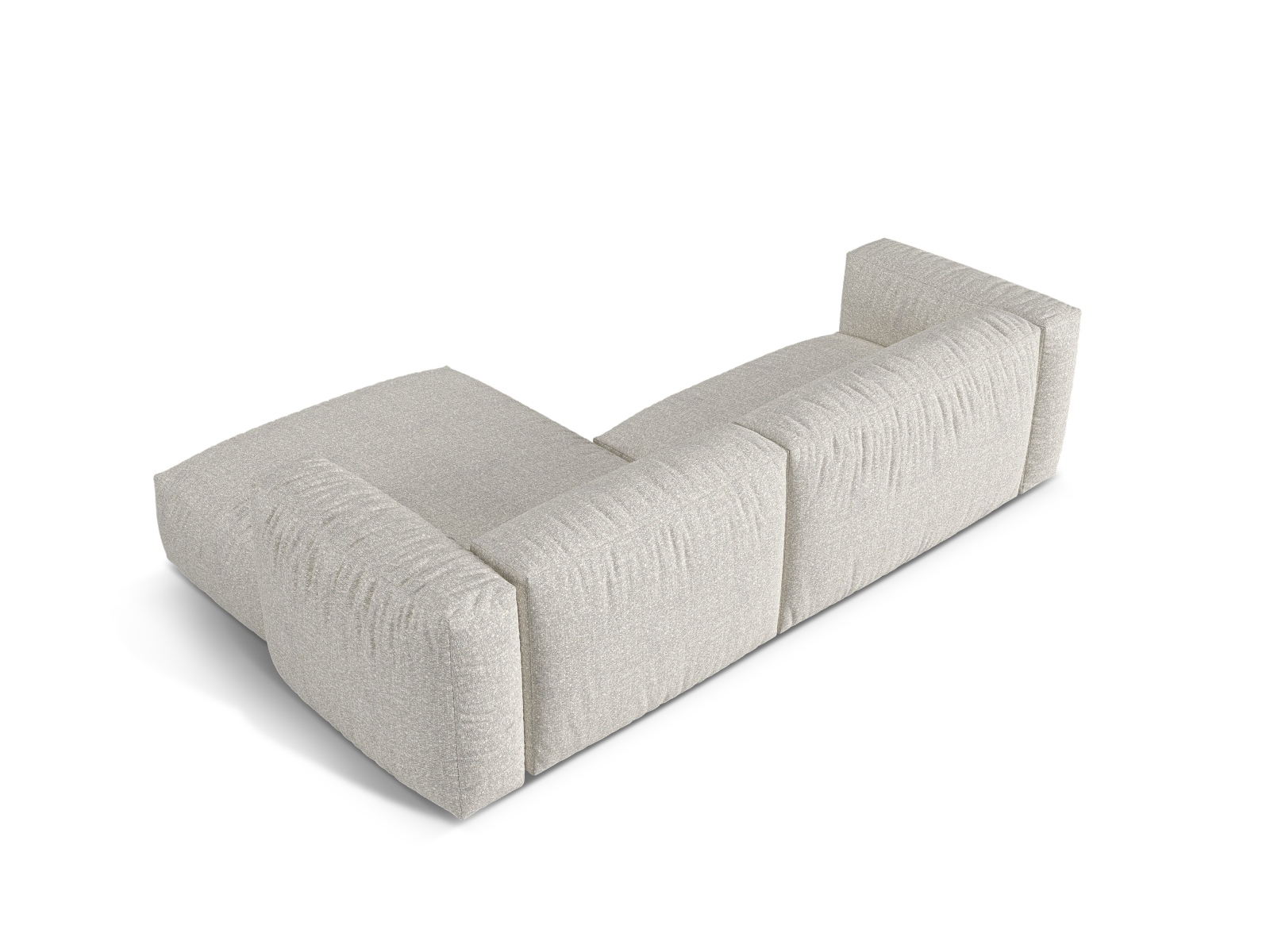 Boucle Modular Right Corner Sofa XL, "Martina", 2 Seats, 280x176x75