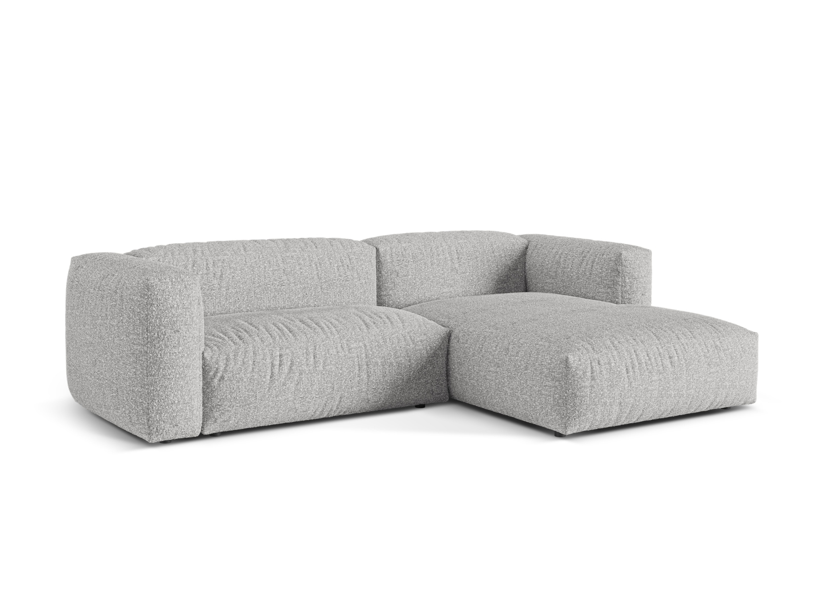 Boucle Modular Right Corner Sofa XL, "Martina", 2 Seats, 280x176x75
