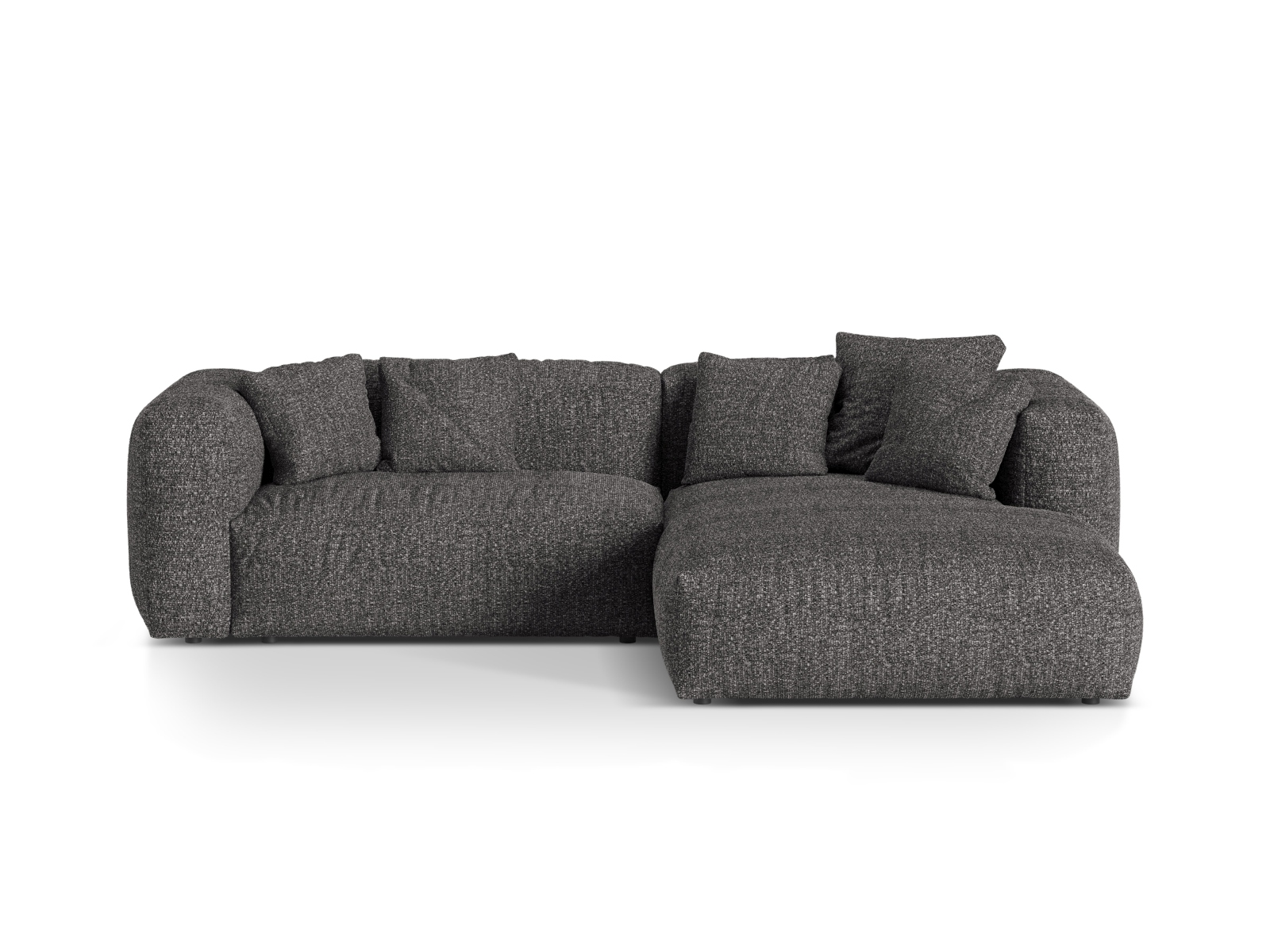 Boucle Modular Right Corner Sofa XL, "Martina", 2 Seats, 280x176x75