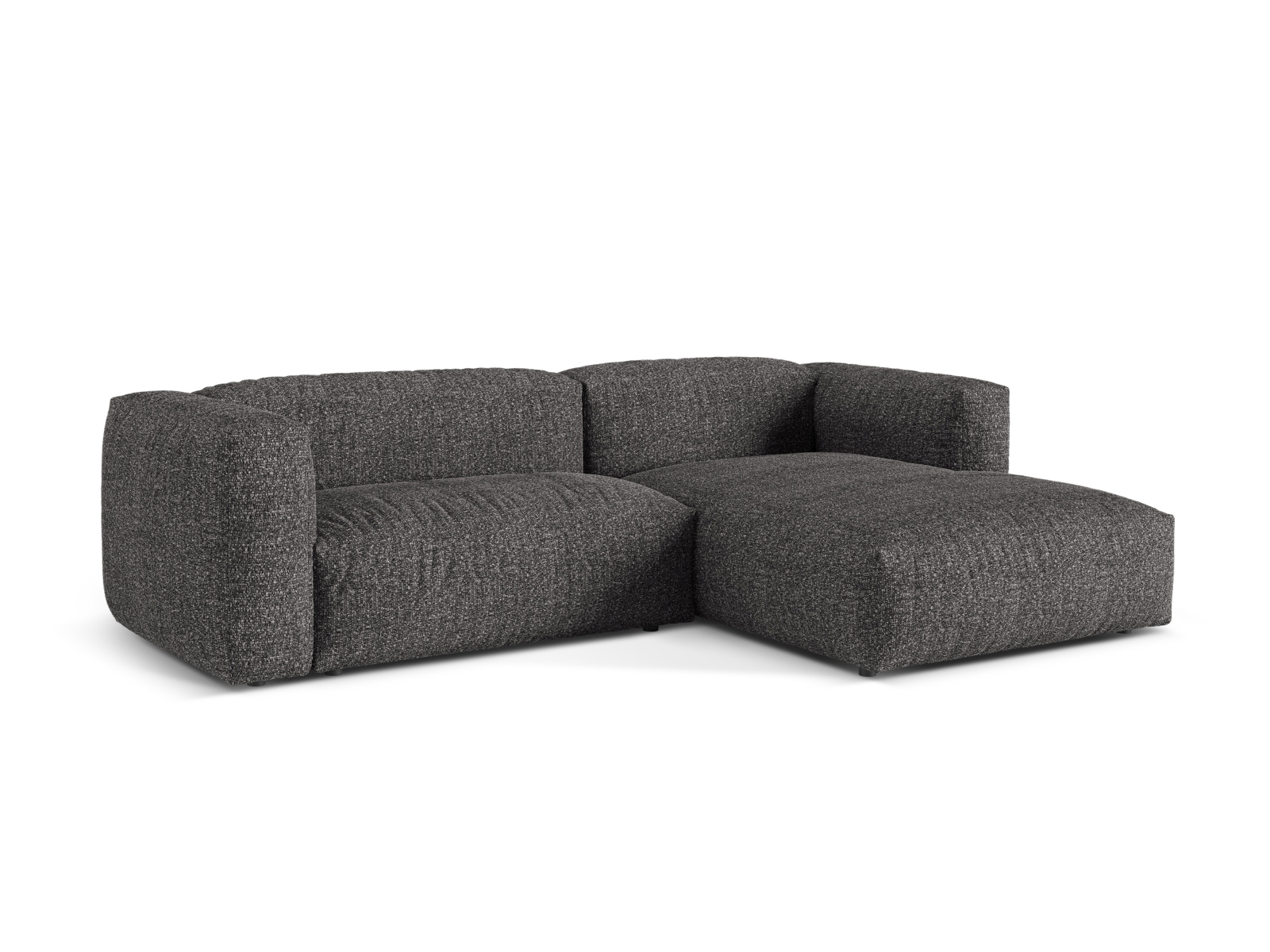 Boucle Modular Right Corner Sofa XL, "Martina", 2 Seats, 280x176x75