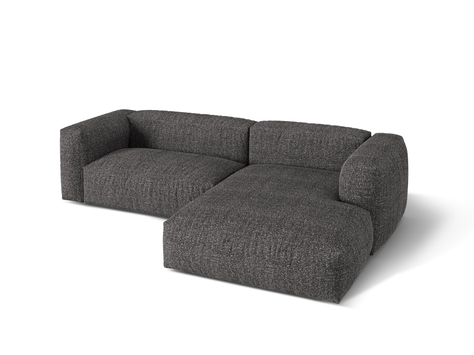 Boucle Modular Right Corner Sofa XL, "Martina", 2 Seats, 280x176x75
