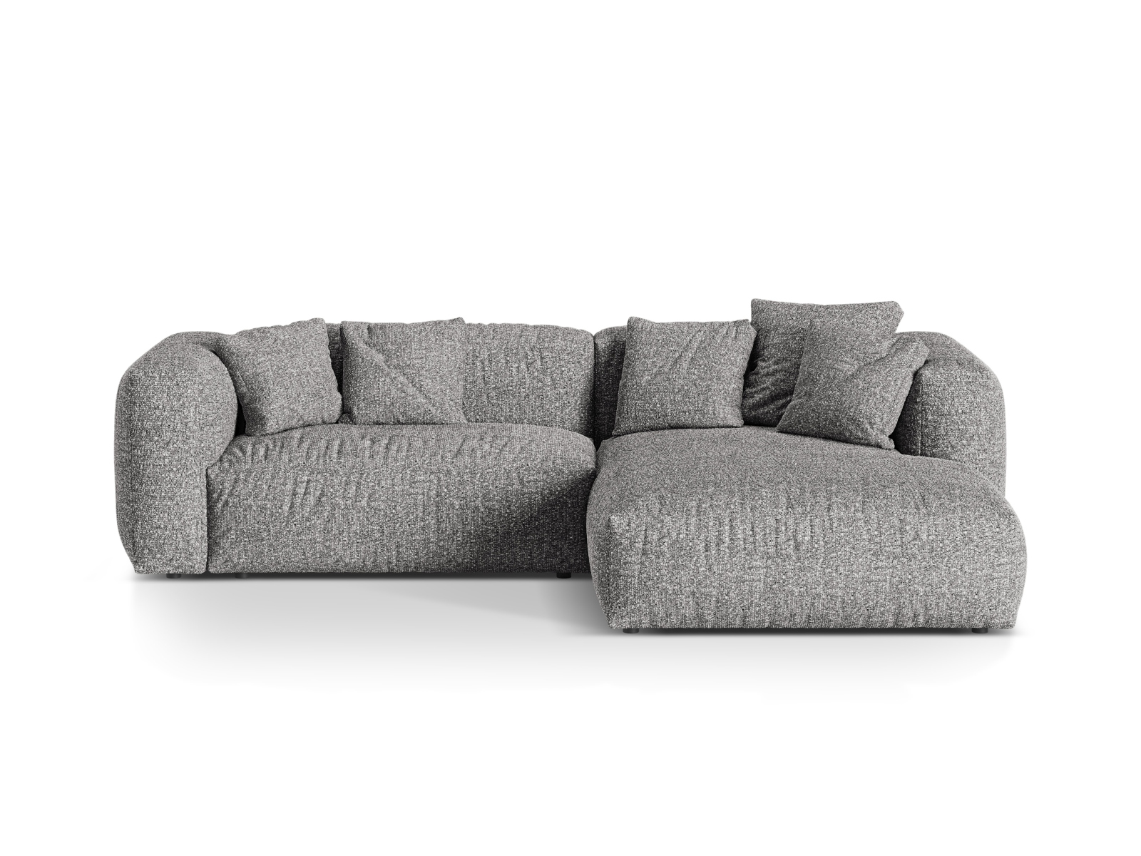 Boucle Modular Right Corner Sofa XL, "Martina", 2 Seats, 280x176x75