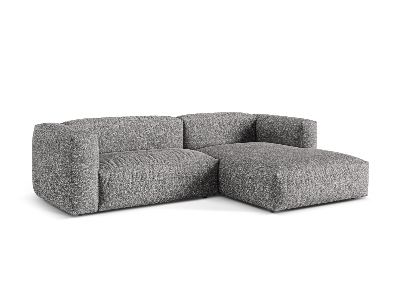 Boucle Modular Right Corner Sofa XL, "Martina", 2 Seats, 280x176x75