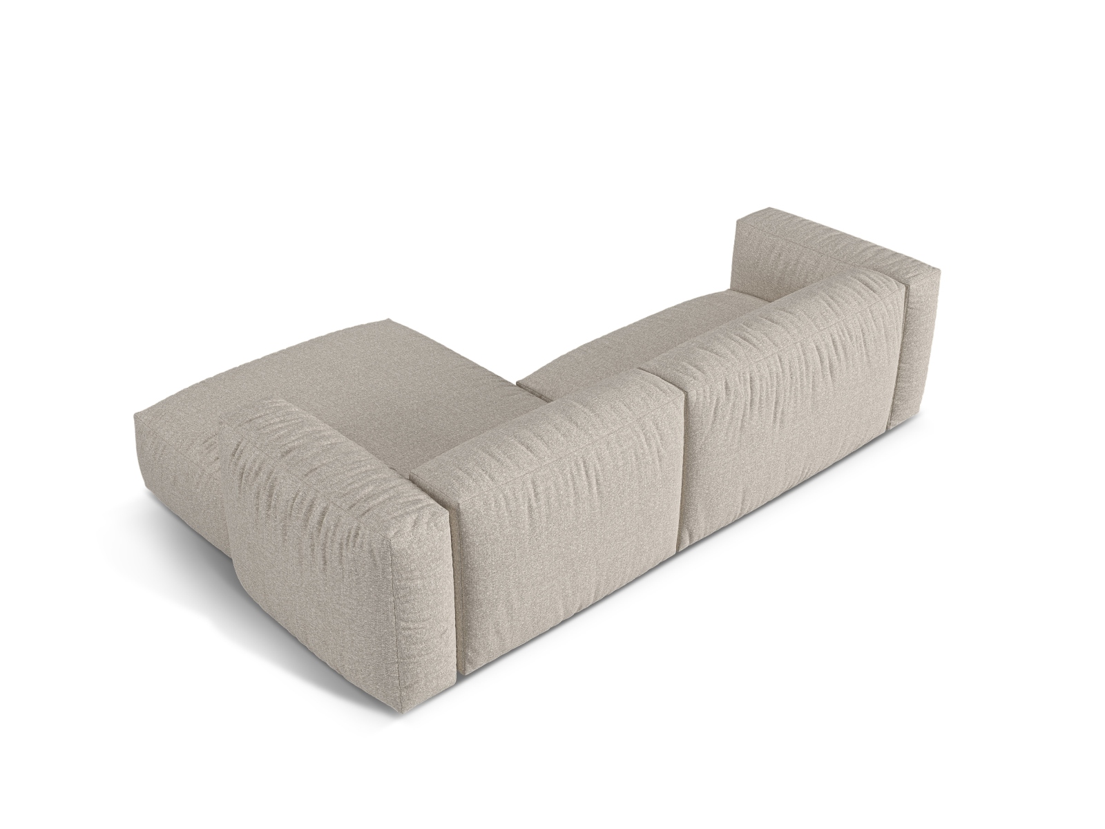 Boucle Modular Right Corner Sofa XL, "Martina", 2 Seats, 280x176x75