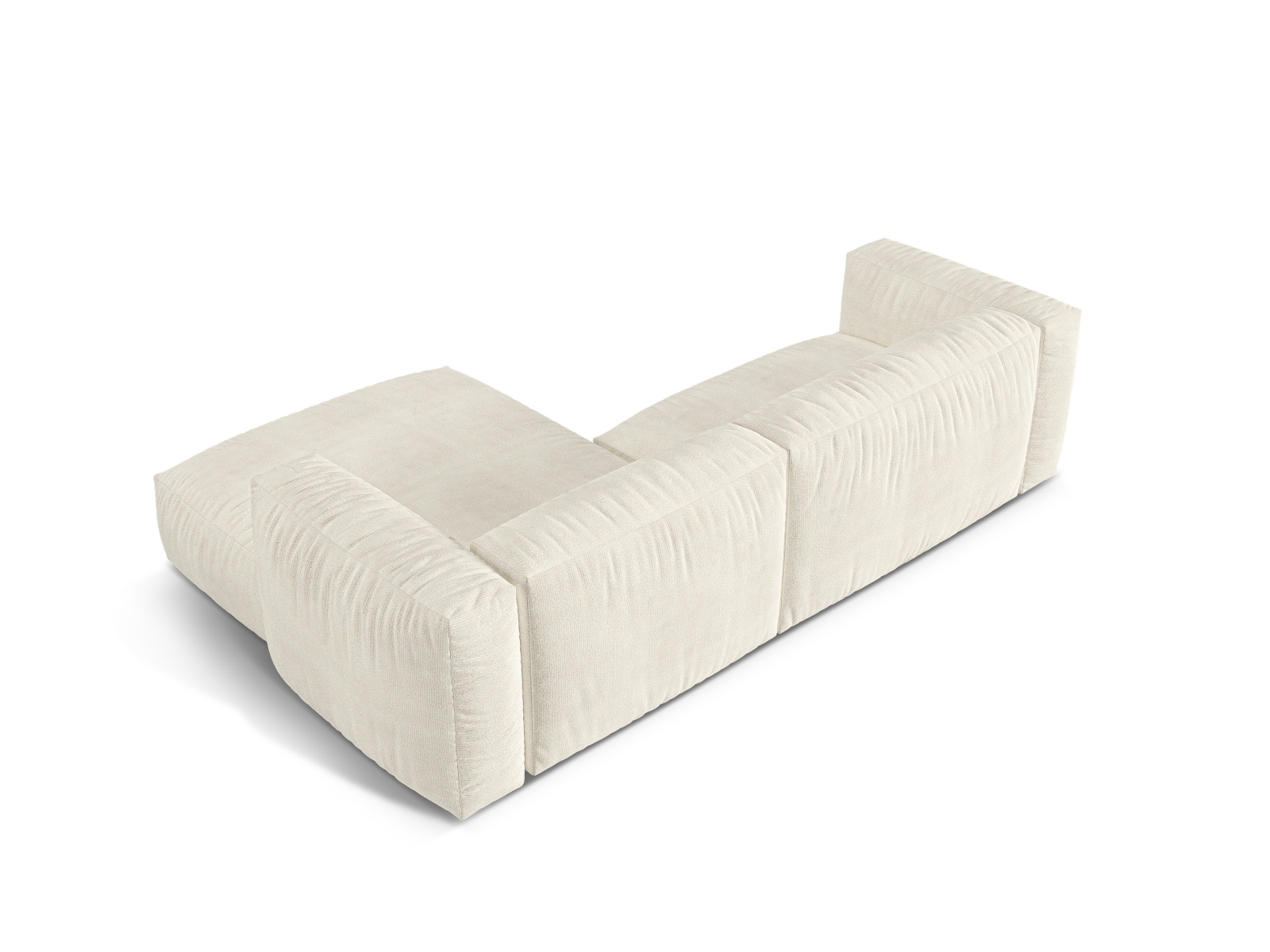 Boucle Modular Right Corner Sofa XL, "Martina", 2 Seats, 280x176x75