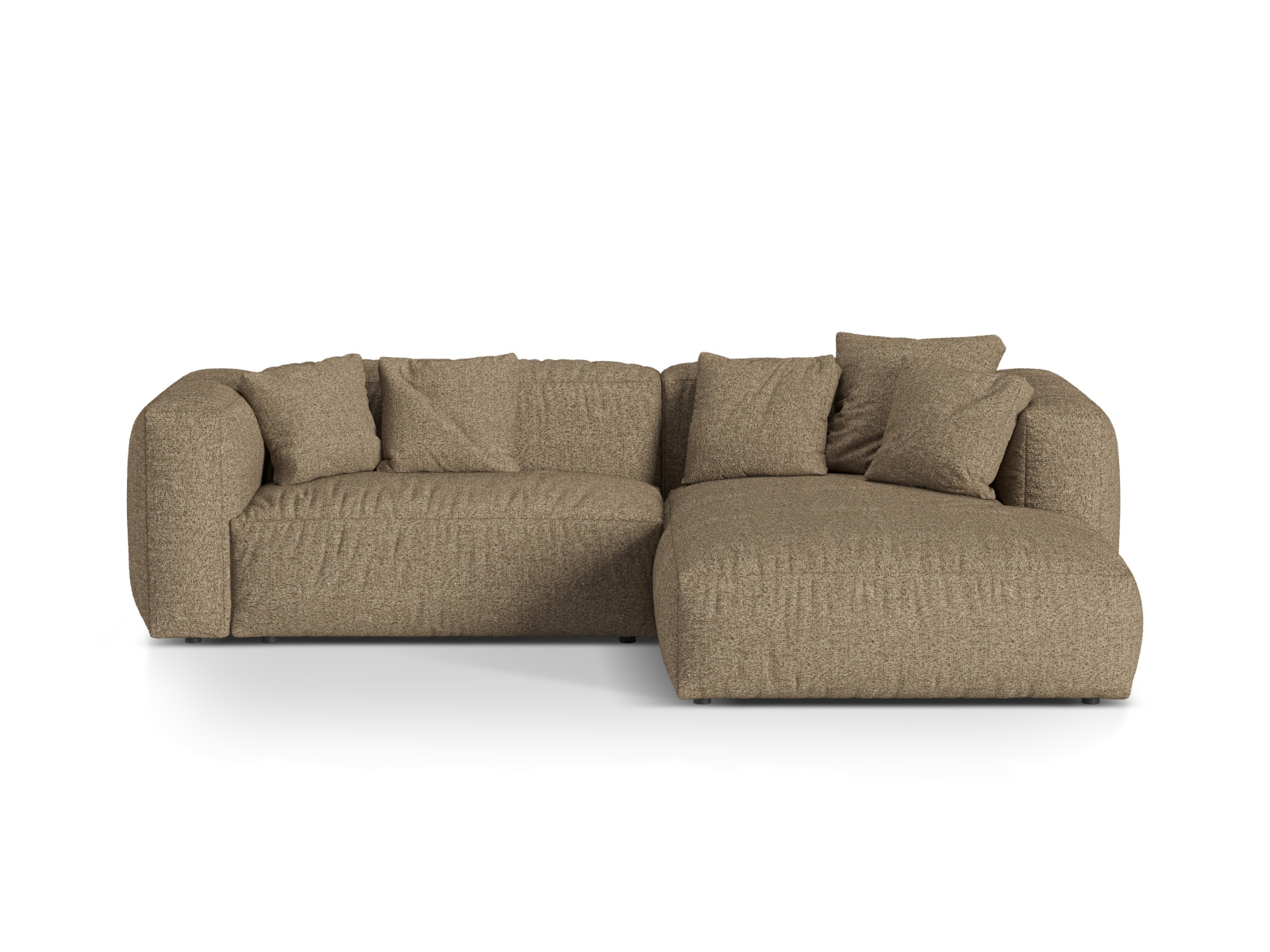 Boucle Modular Right Corner Sofa XL, "Martina", 2 Seats, 280x176x75