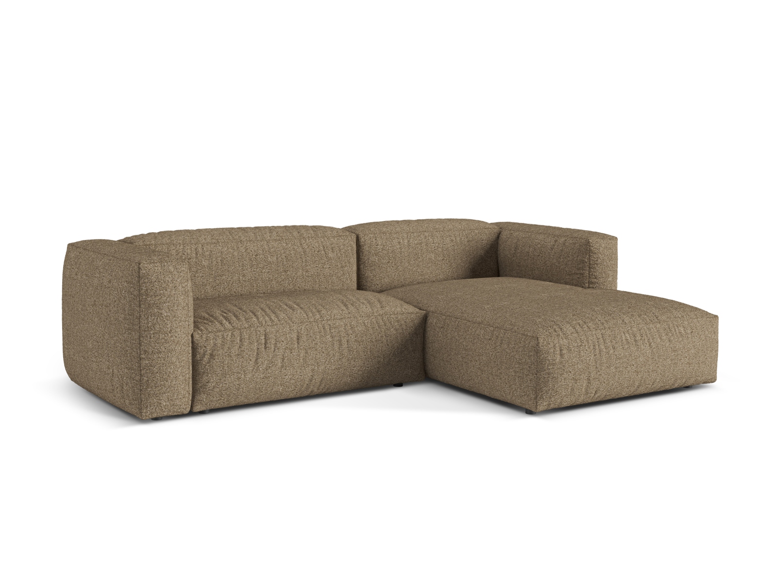 Boucle Modular Right Corner Sofa XL, "Martina", 2 Seats, 280x176x75