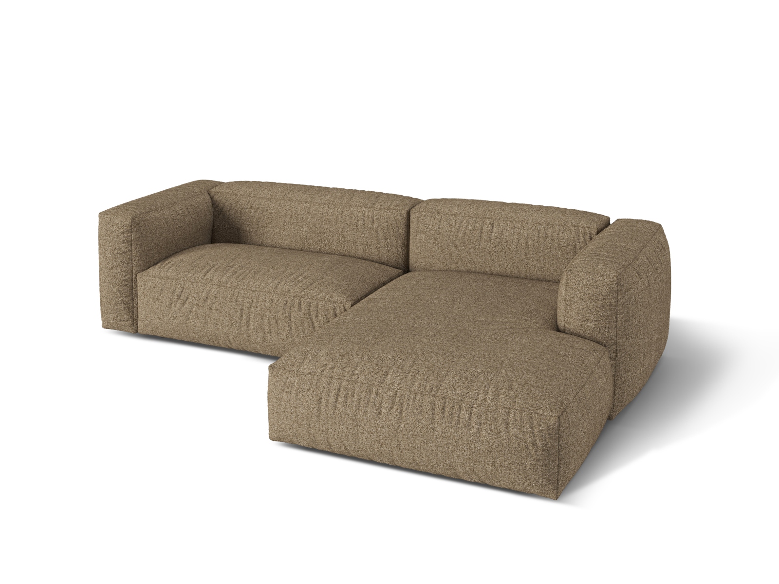 Boucle Modular Right Corner Sofa XL, "Martina", 2 Seats, 280x176x75