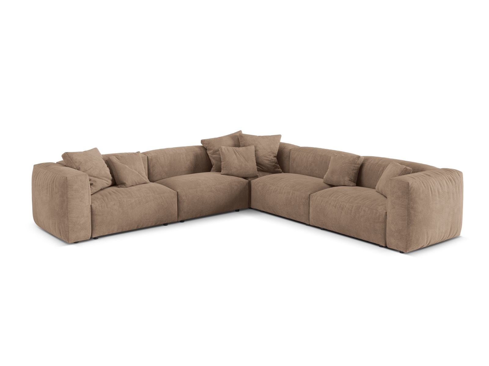 Velvet Symmetrical Modular Corner Sofa XL, "Martina", 5 Seats, 316x316x75
