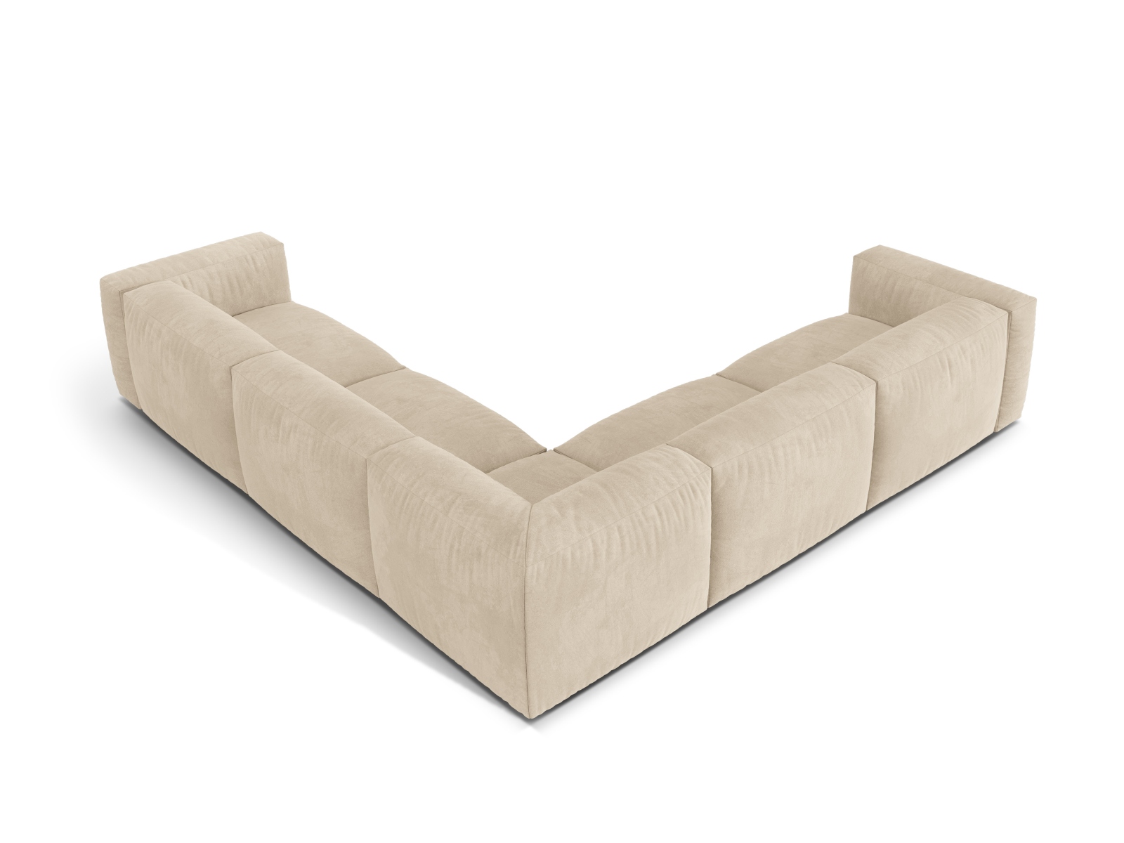 Velvet Symmetrical Modular Corner Sofa XL, "Martina", 5 Seats, 316x316x75