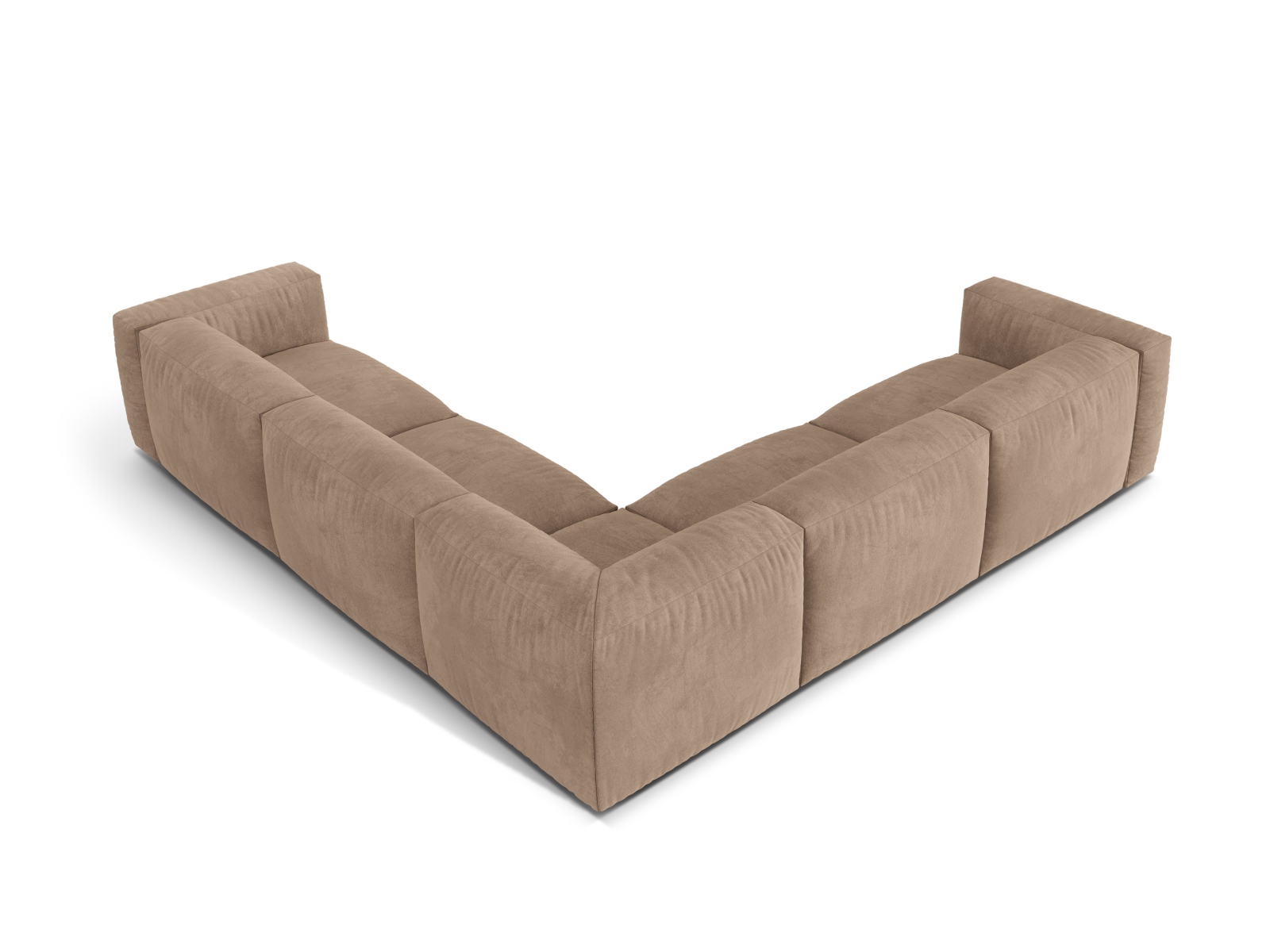 Velvet Symmetrical Modular Corner Sofa XL, "Martina", 5 Seats, 316x316x75