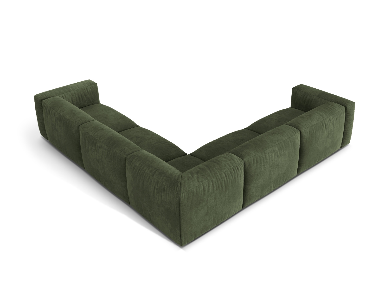 Velvet Symmetrical Modular Corner Sofa XL, "Martina", 5 Seats, 316x316x75