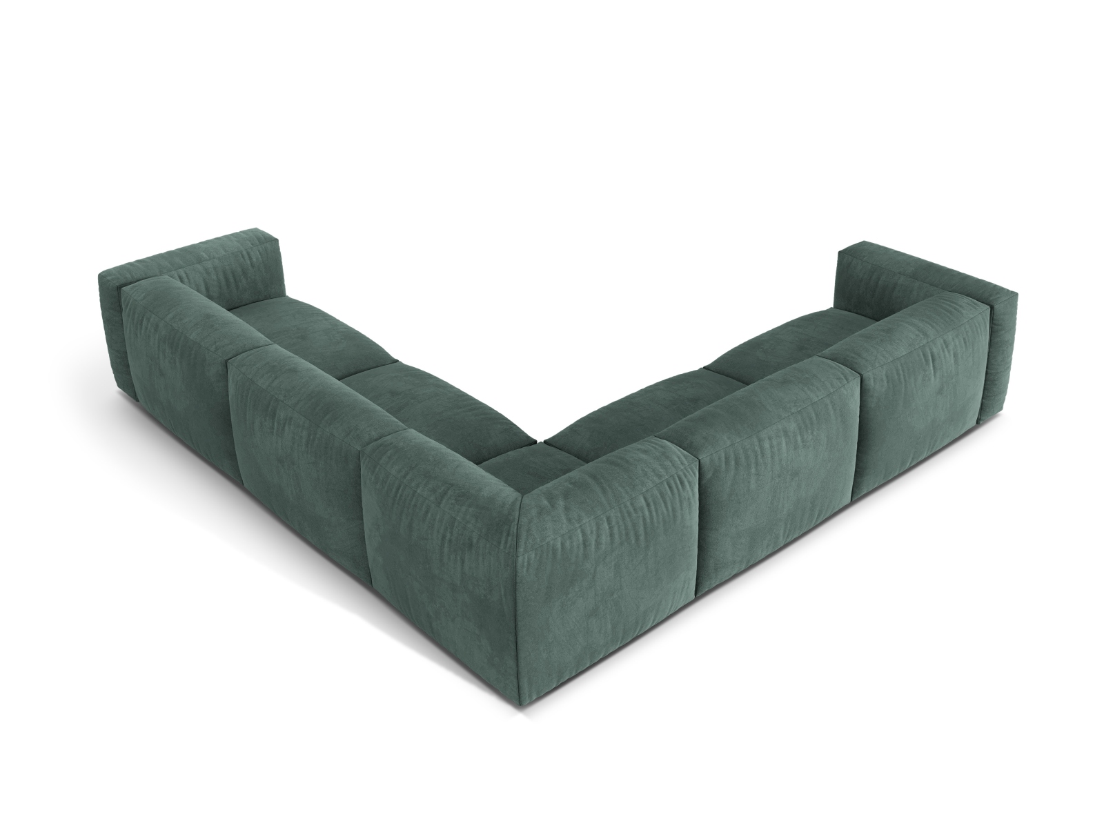 Velvet Symmetrical Modular Corner Sofa XL, "Martina", 5 Seats, 316x316x75