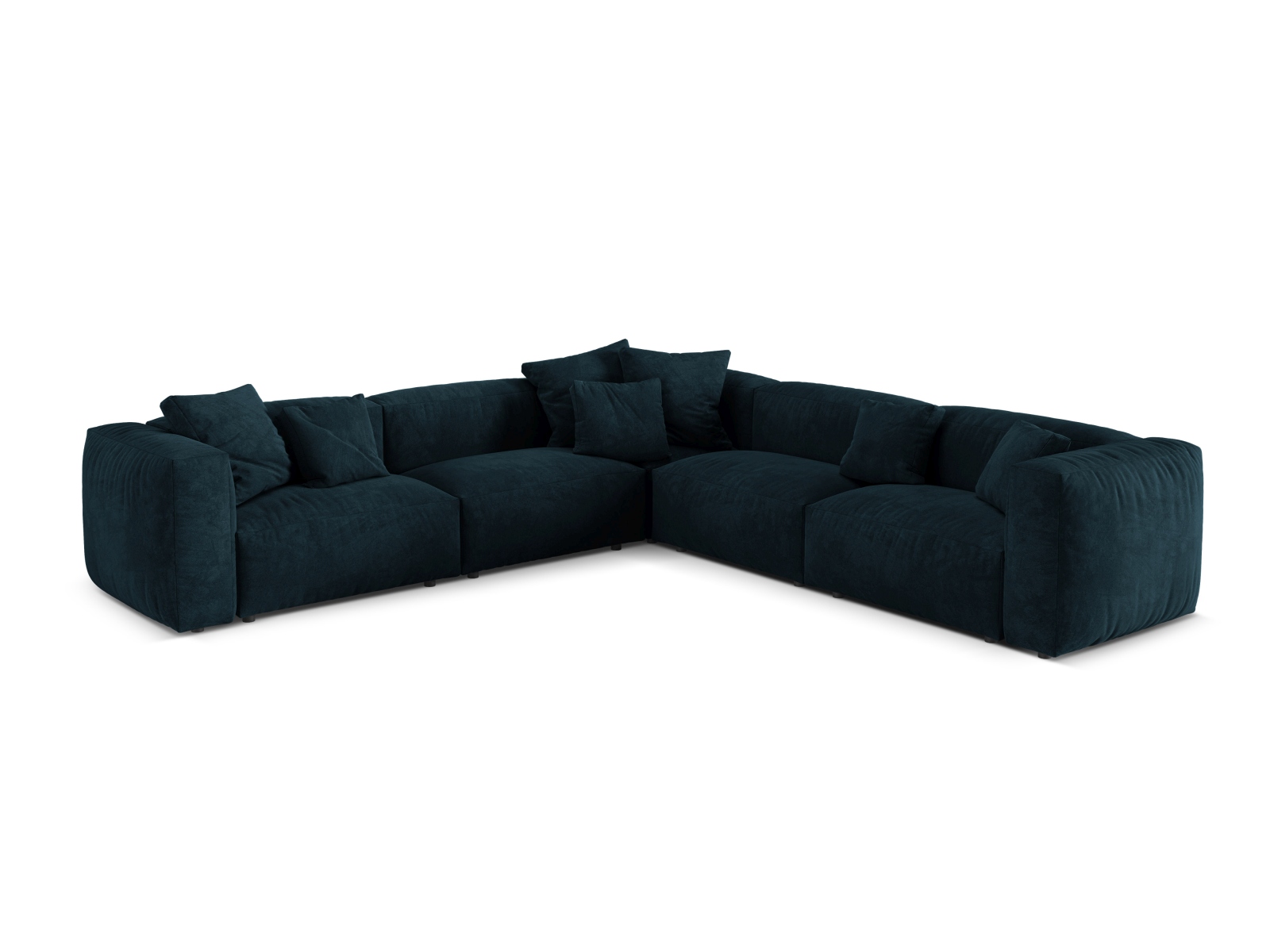 Velvet Symmetrical Modular Corner Sofa XL, "Martina", 5 Seats, 316x316x75