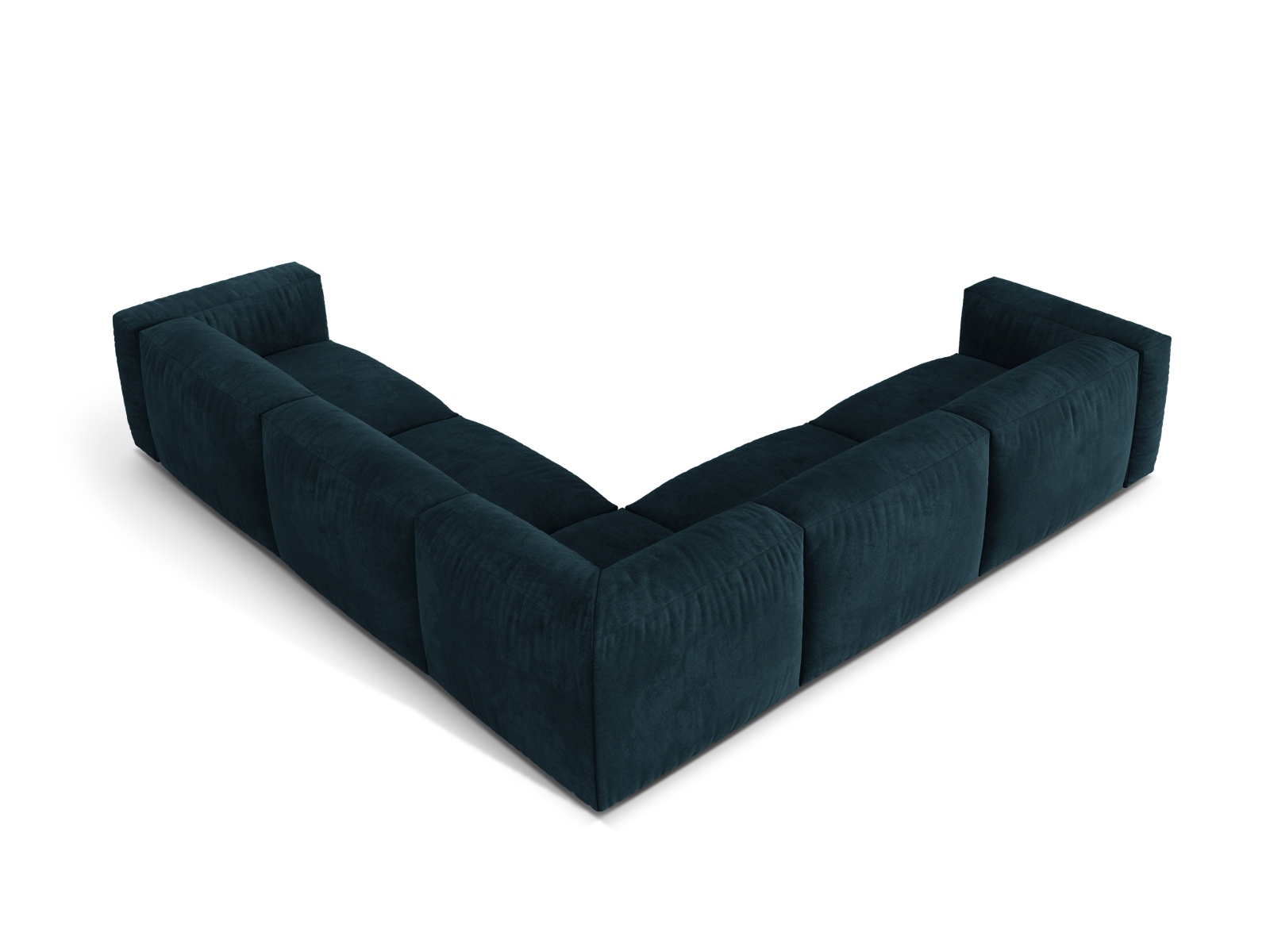 Velvet Symmetrical Modular Corner Sofa XL, "Martina", 5 Seats, 316x316x75