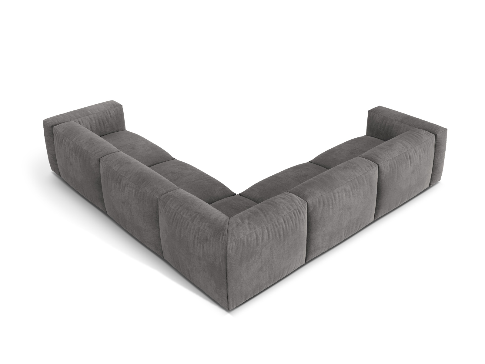 Velvet Symmetrical Modular Corner Sofa XL, "Martina", 5 Seats, 316x316x75