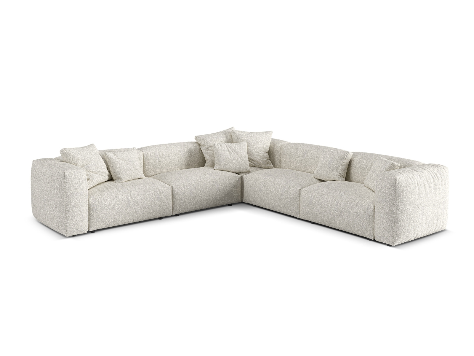 Boucle modular symmetrical corner sofa XL, "Martina", 5 Seats, 316x316x75