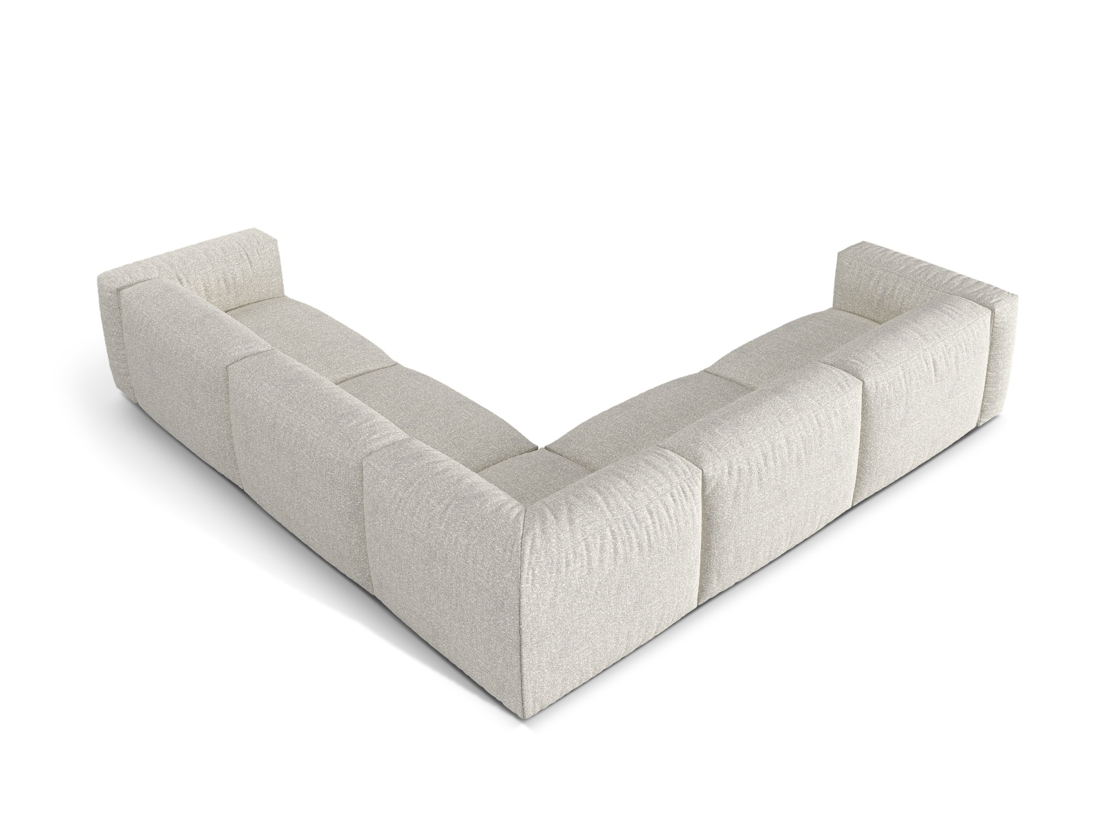 Boucle modular symmetrical corner sofa XL, "Martina", 5 Seats, 316x316x75