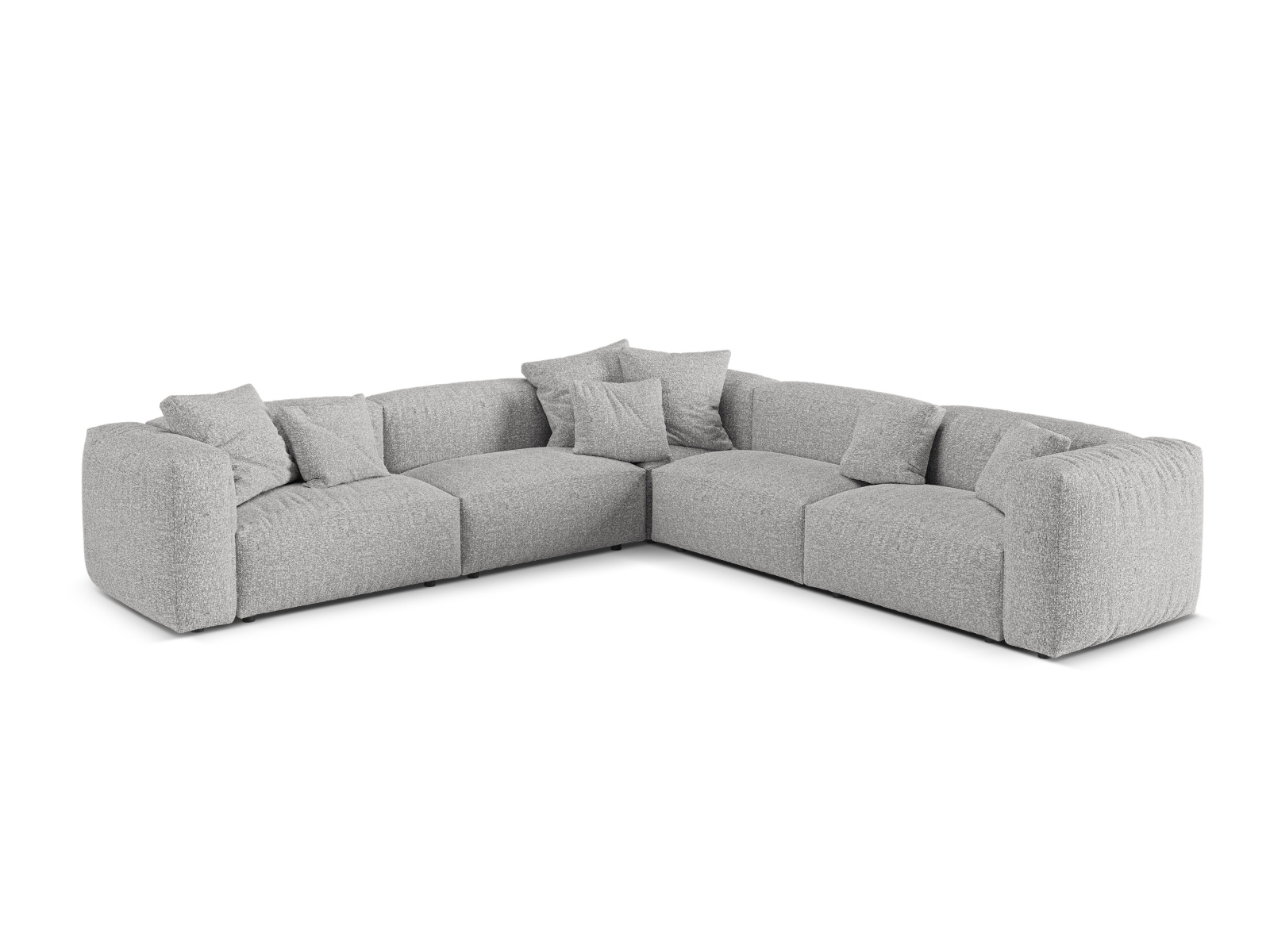 Boucle modular symmetrical corner sofa XL, "Martina", 5 Seats, 316x316x75