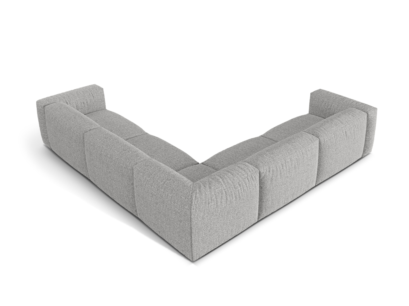 Boucle modular symmetrical corner sofa XL, "Martina", 5 Seats, 316x316x75