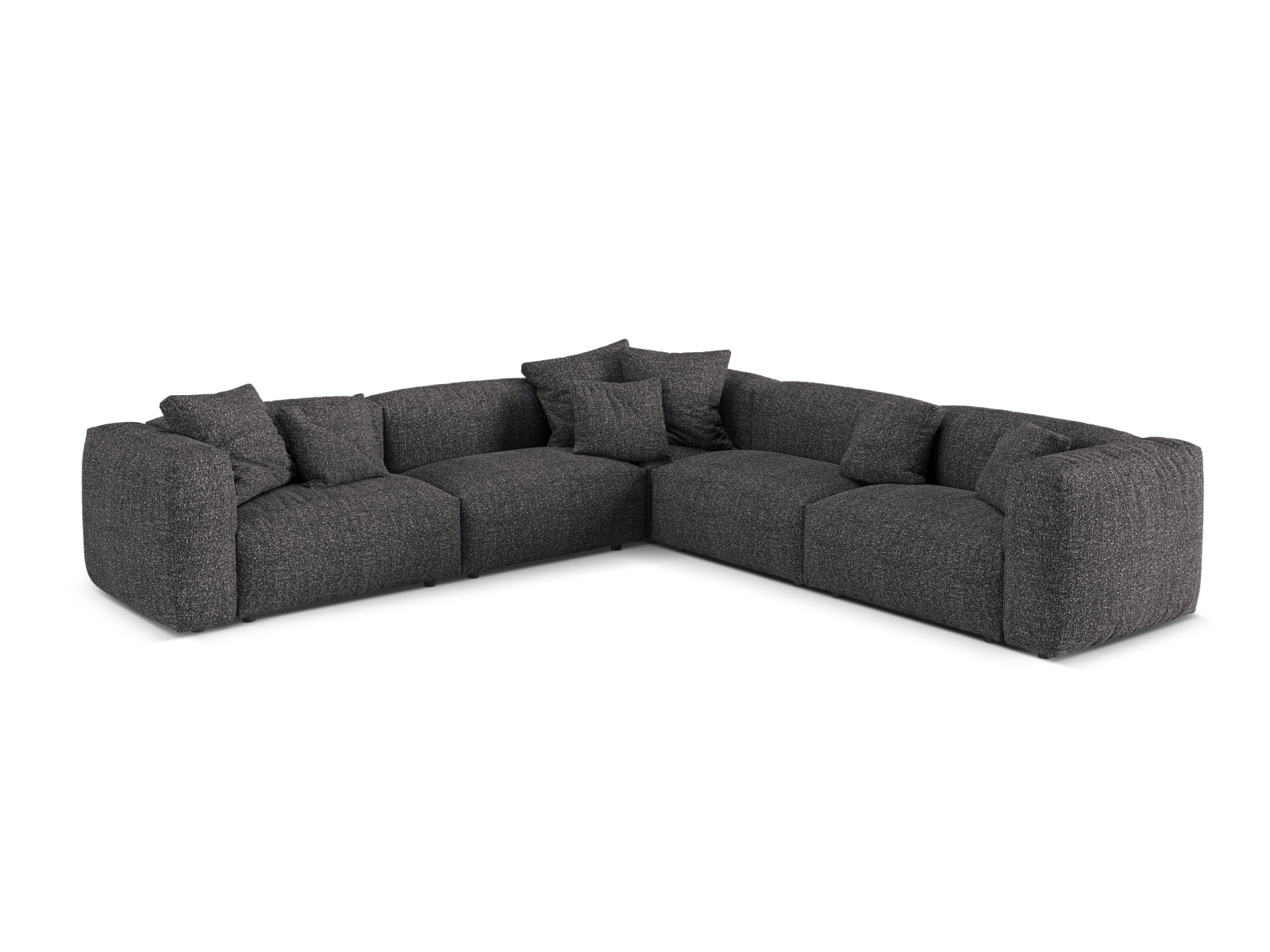 Boucle modular symmetrical corner sofa XL, "Martina", 5 Seats, 316x316x75