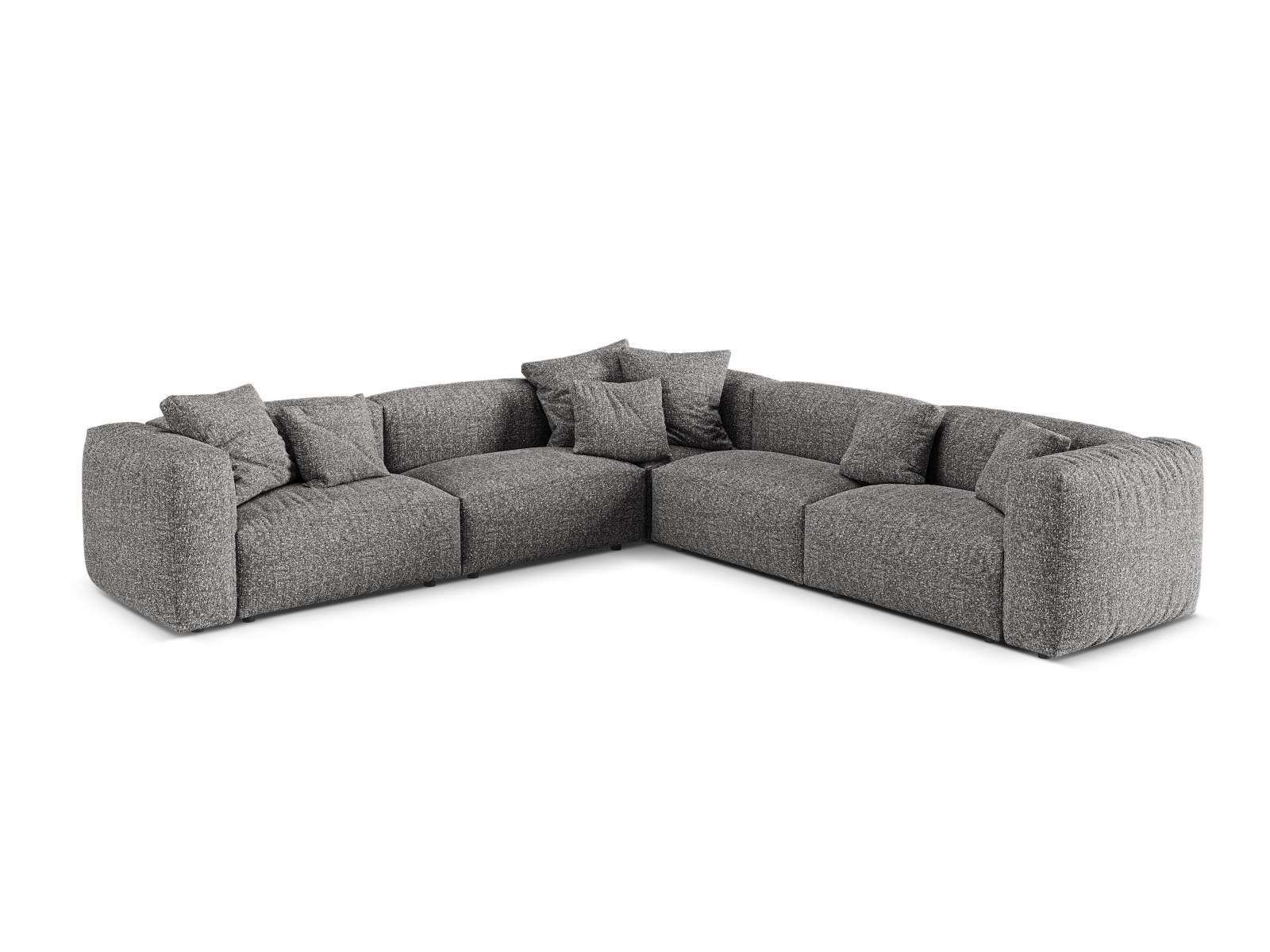 Boucle modular symmetrical corner sofa XL, "Martina", 5 Seats, 316x316x75