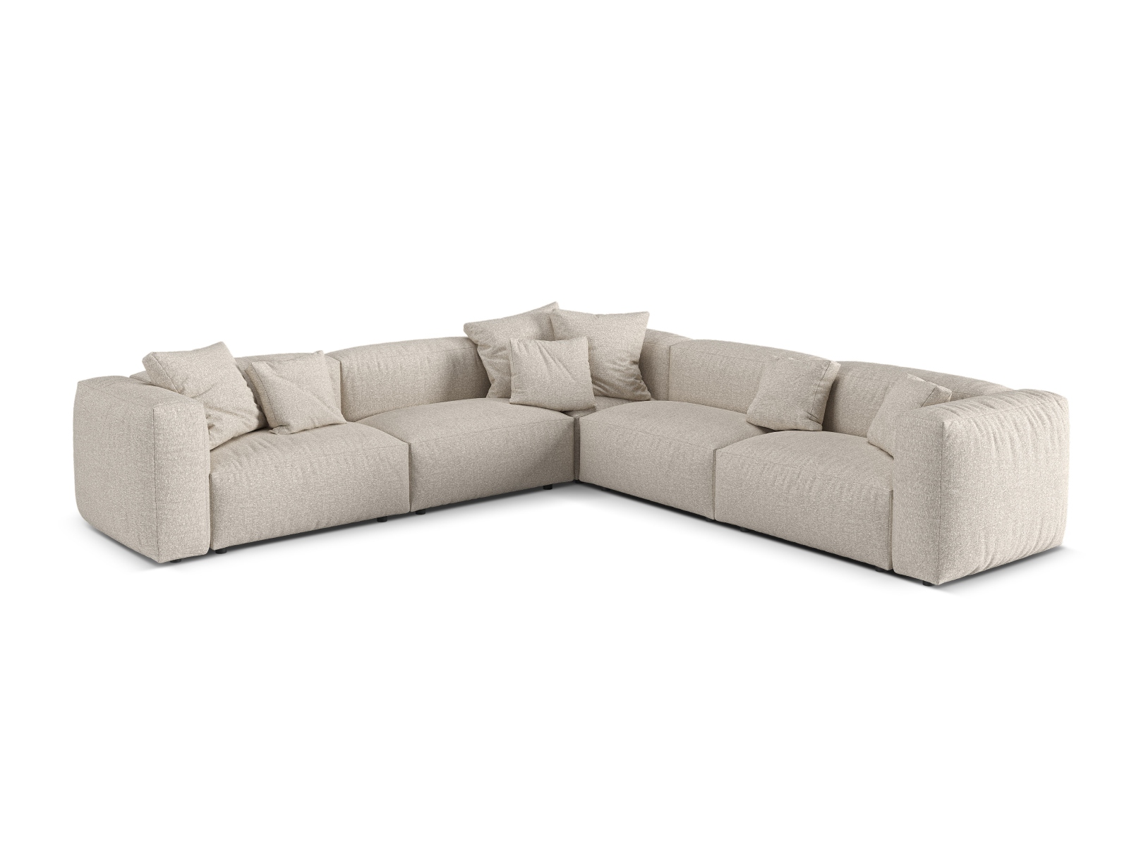 Boucle modular symmetrical corner sofa XL, "Martina", 5 Seats, 316x316x75