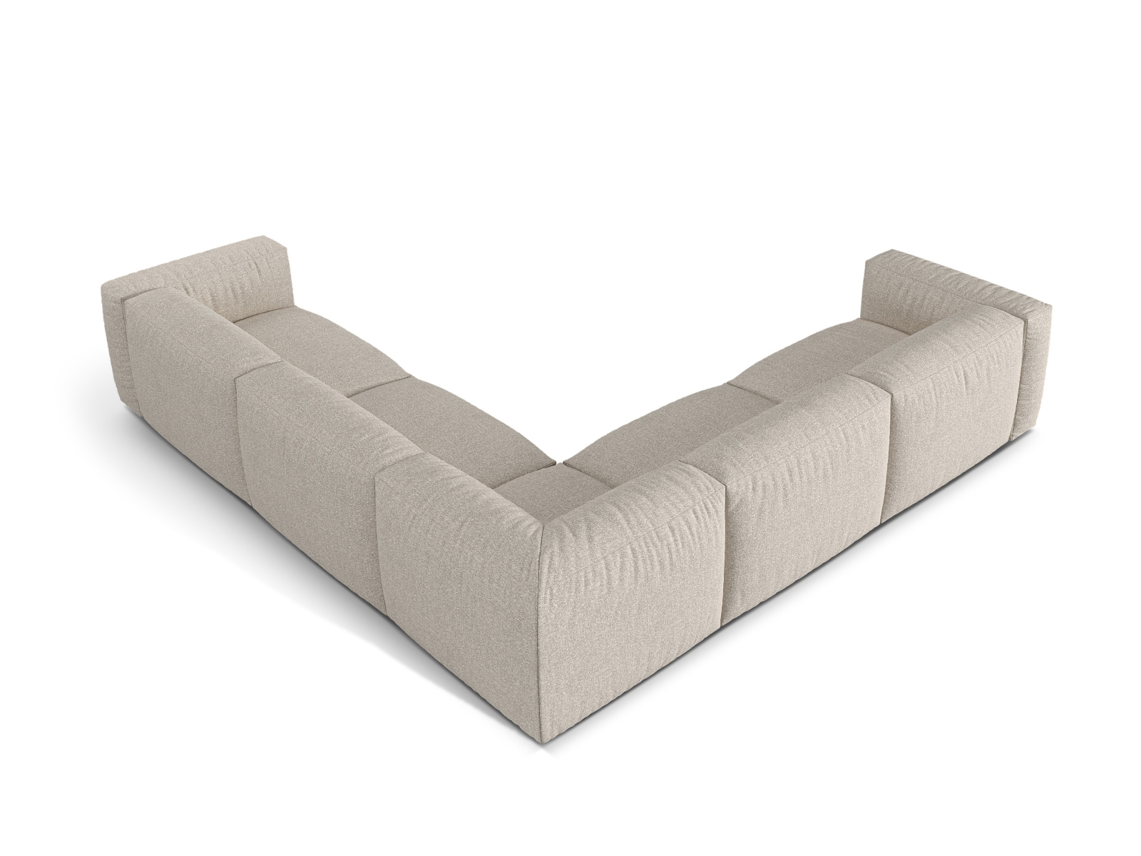 Boucle modular symmetrical corner sofa XL, "Martina", 5 Seats, 316x316x75