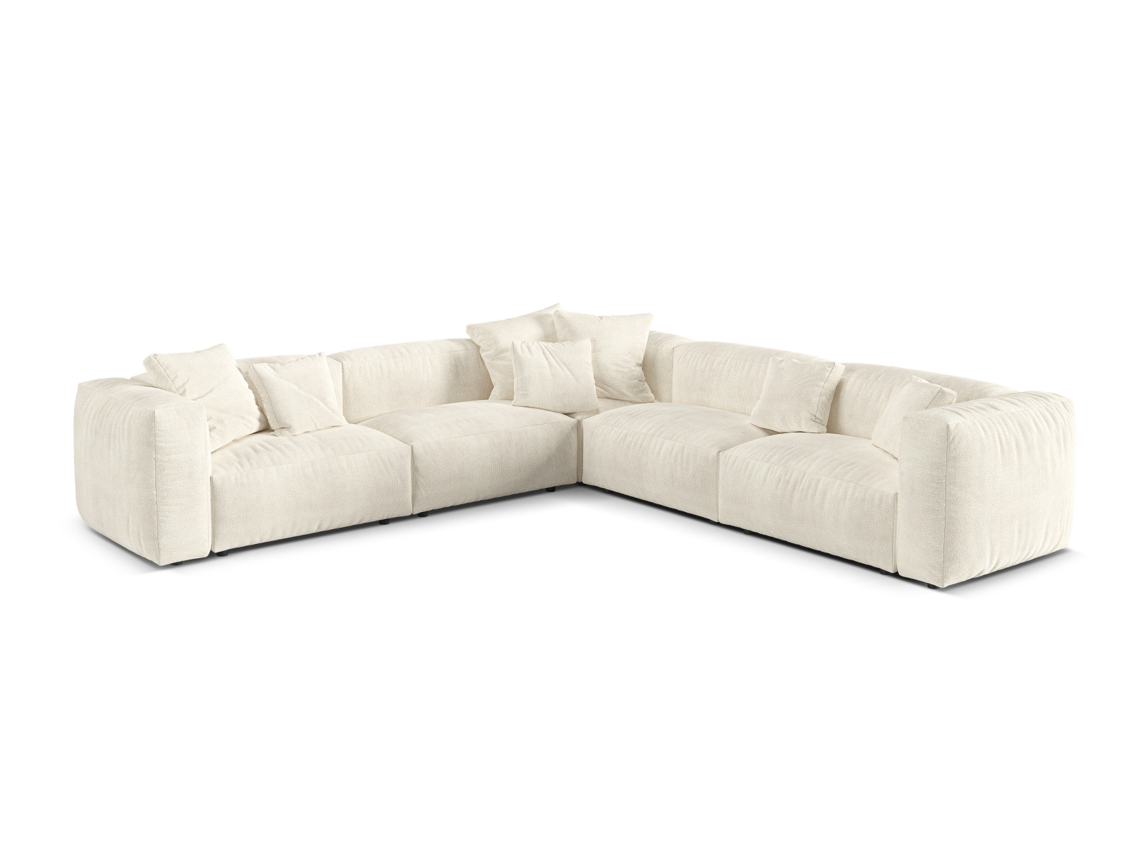 Boucle modular symmetrical corner sofa XL, "Martina", 5 Seats, 316x316x75