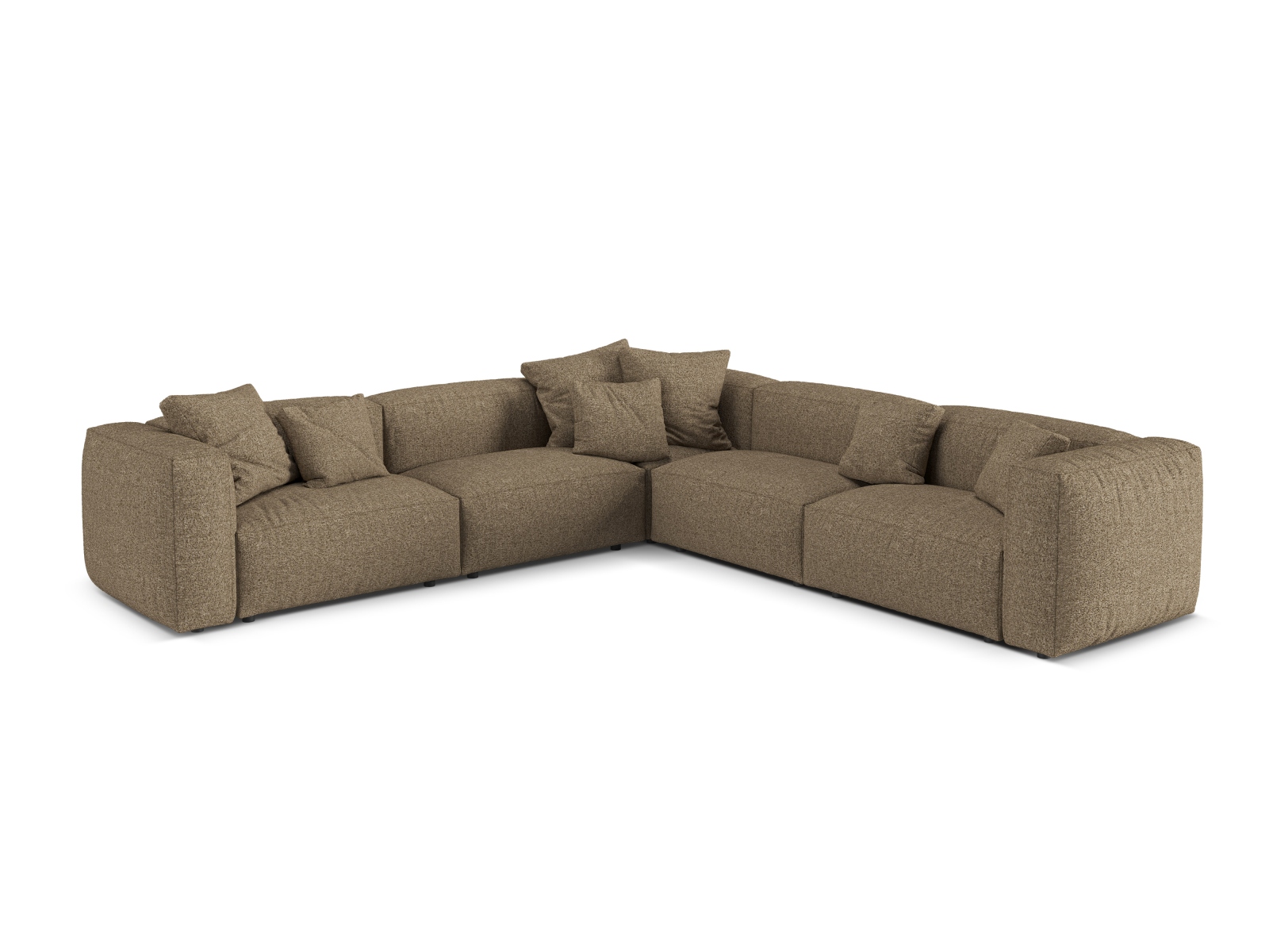Boucle modular symmetrical corner sofa XL, "Martina", 5 Seats, 316x316x75