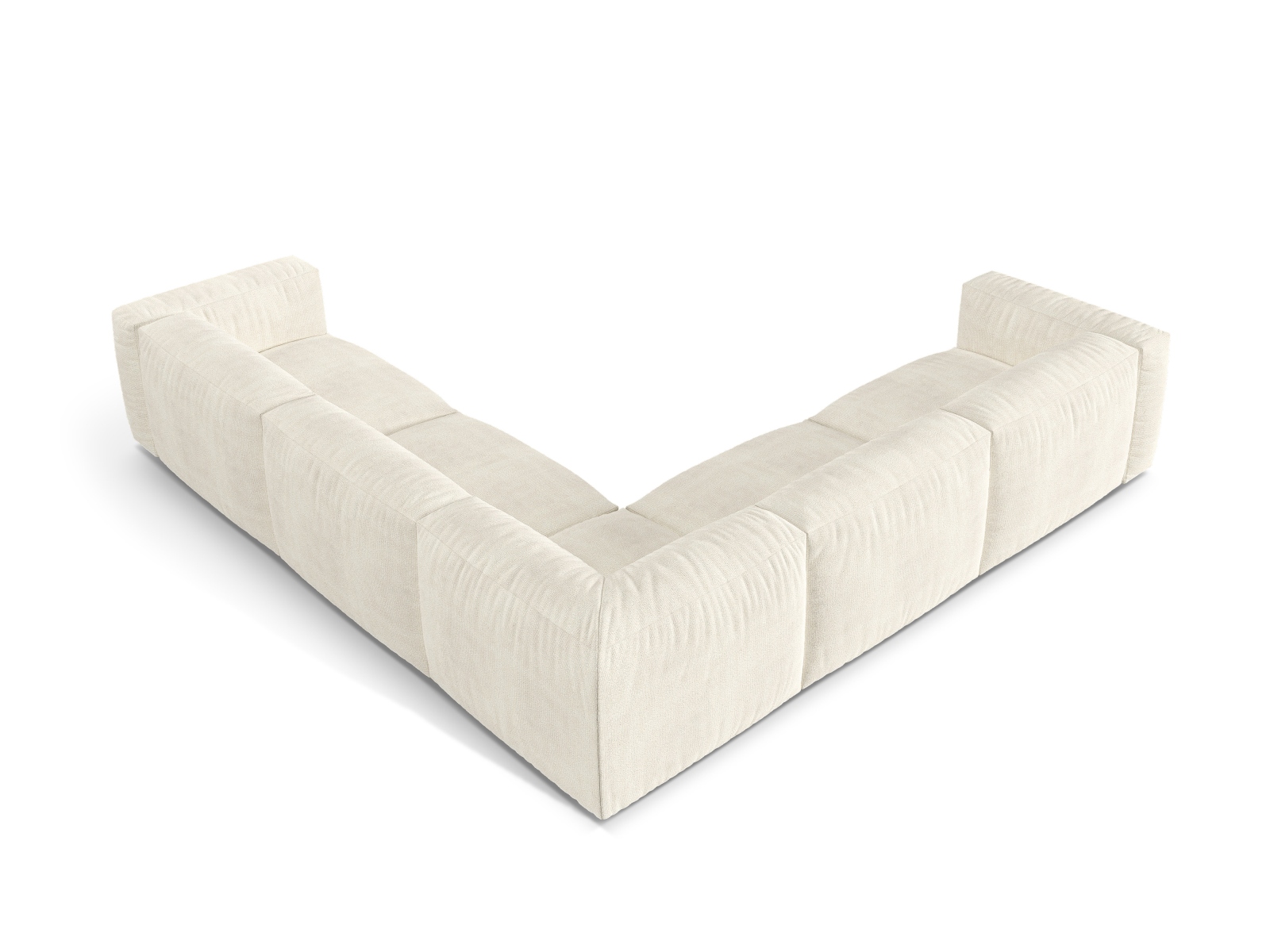 Boucle modular symmetrical corner sofa XL, "Martina", 5 Seats, 316x316x75