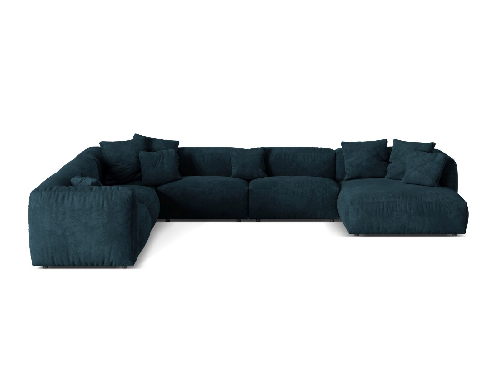 Velvet Modular Left Corner Sofa XL, "Martina", 6 Seats, 406x316x75