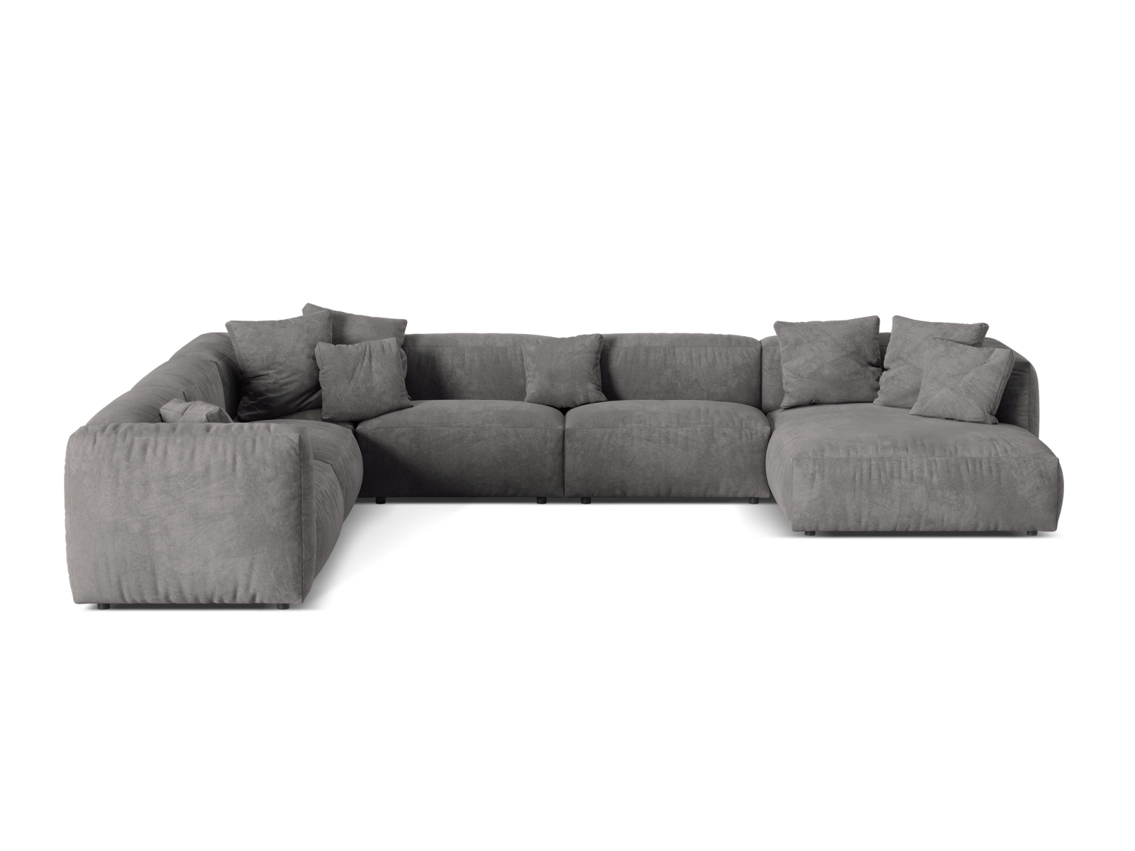 Velvet Modular Left Corner Sofa XL, "Martina", 6 Seats, 406x316x75