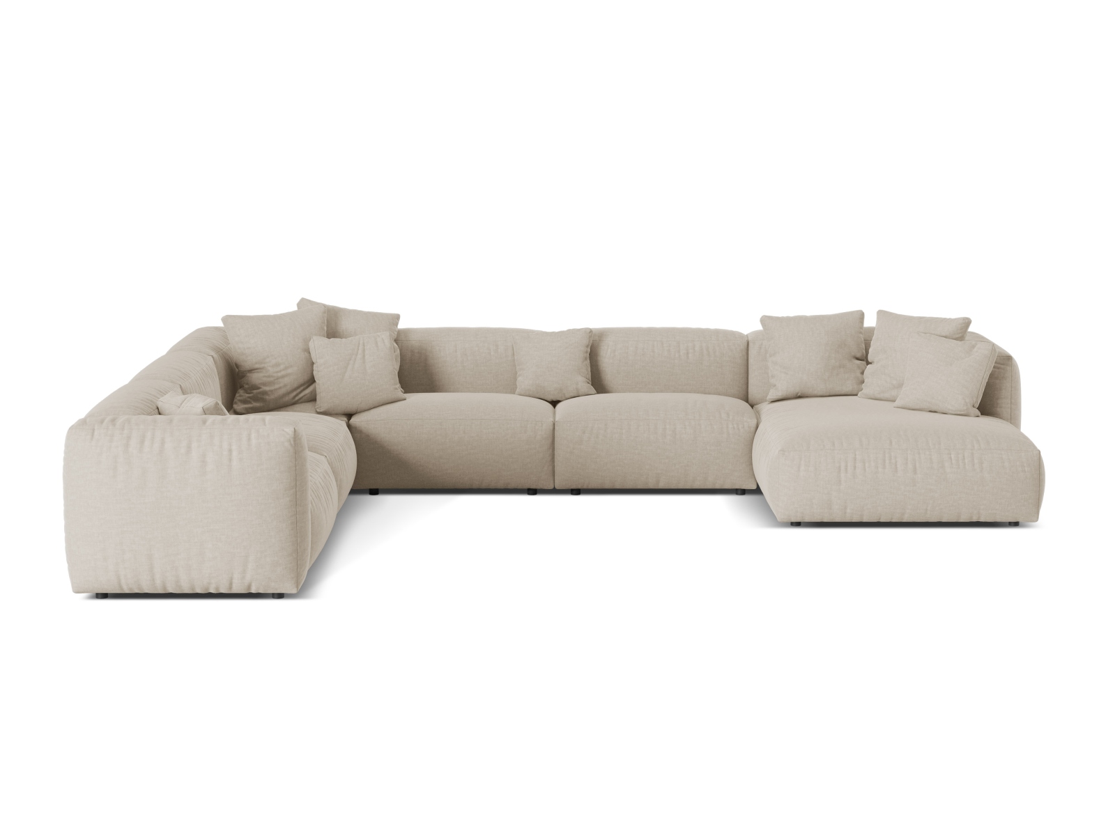 Modular Left Corner Sofa XL, "Martina", 6 Seats, 406x316x75