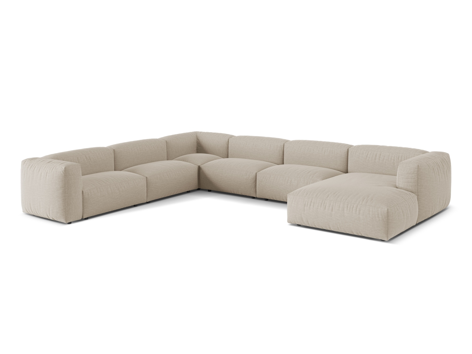 Modular Left Corner Sofa XL, "Martina", 6 Seats, 406x316x75